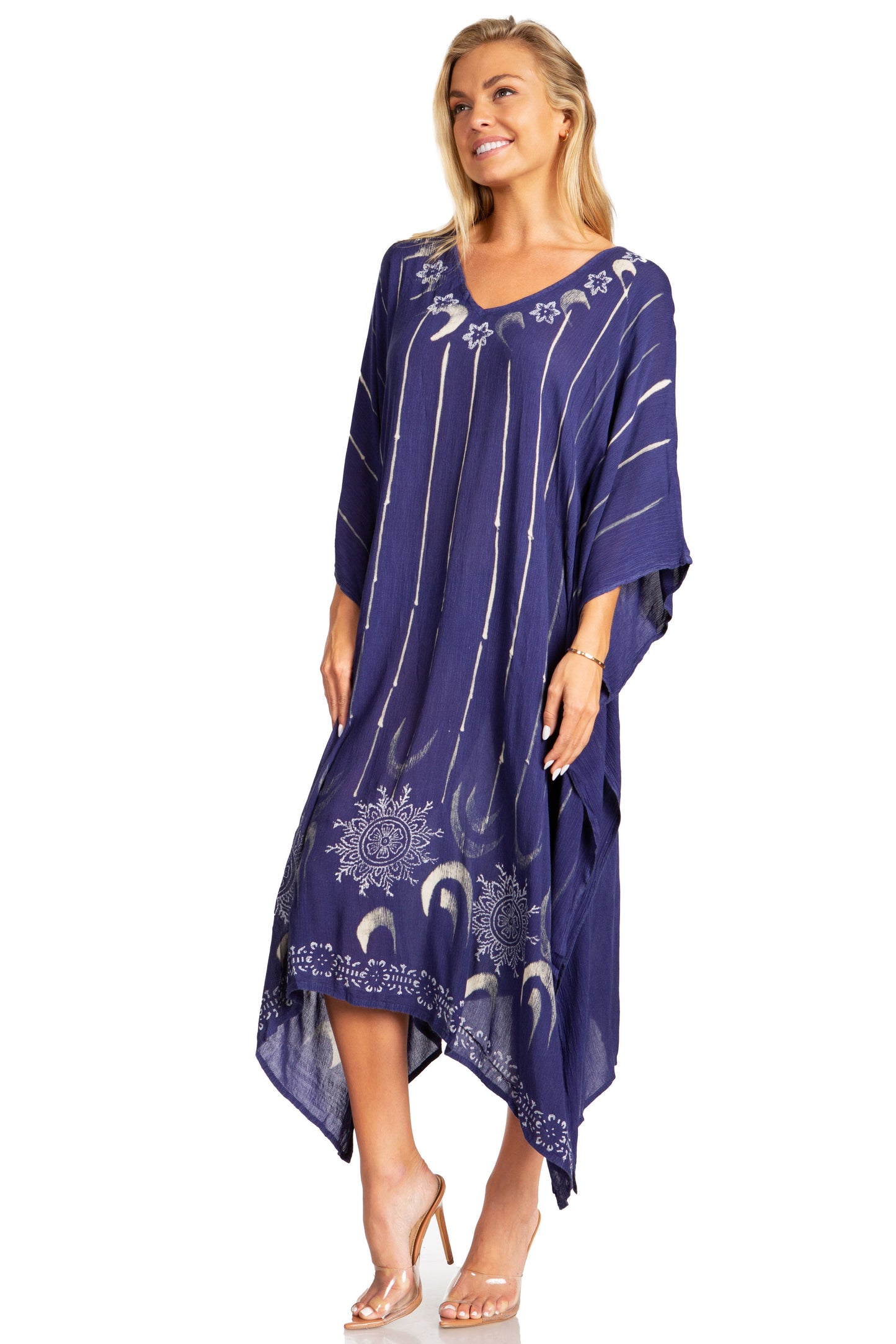 Sakkas Clementine Third Women's Tie Dye Caftan Dress/Cover Up Beach Kaftan Summer - Concordia Style Boutique