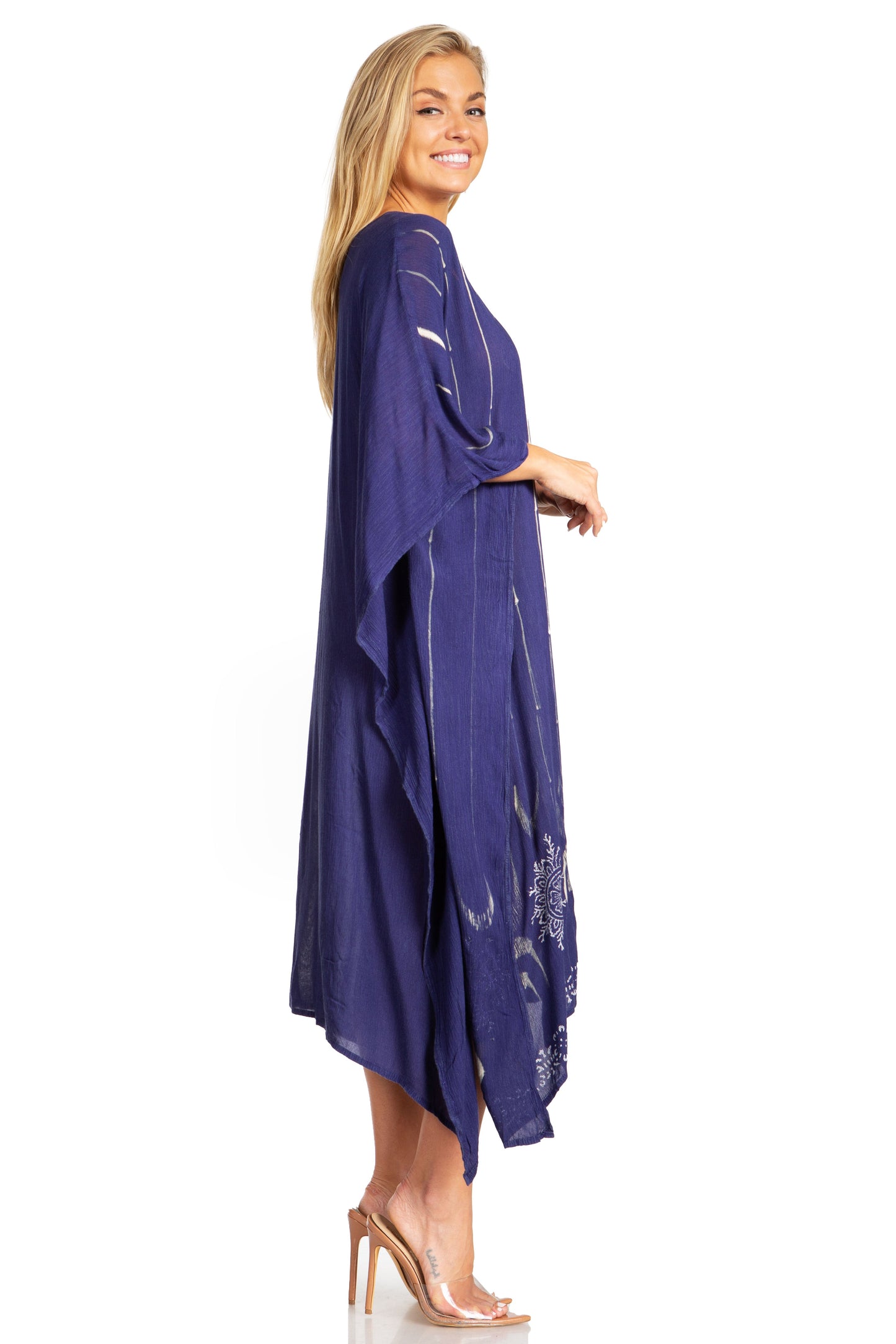 Sakkas Clementine Third Women's Tie Dye Caftan Dress/Cover Up Beach Kaftan Summer - Concordia Style Boutique
