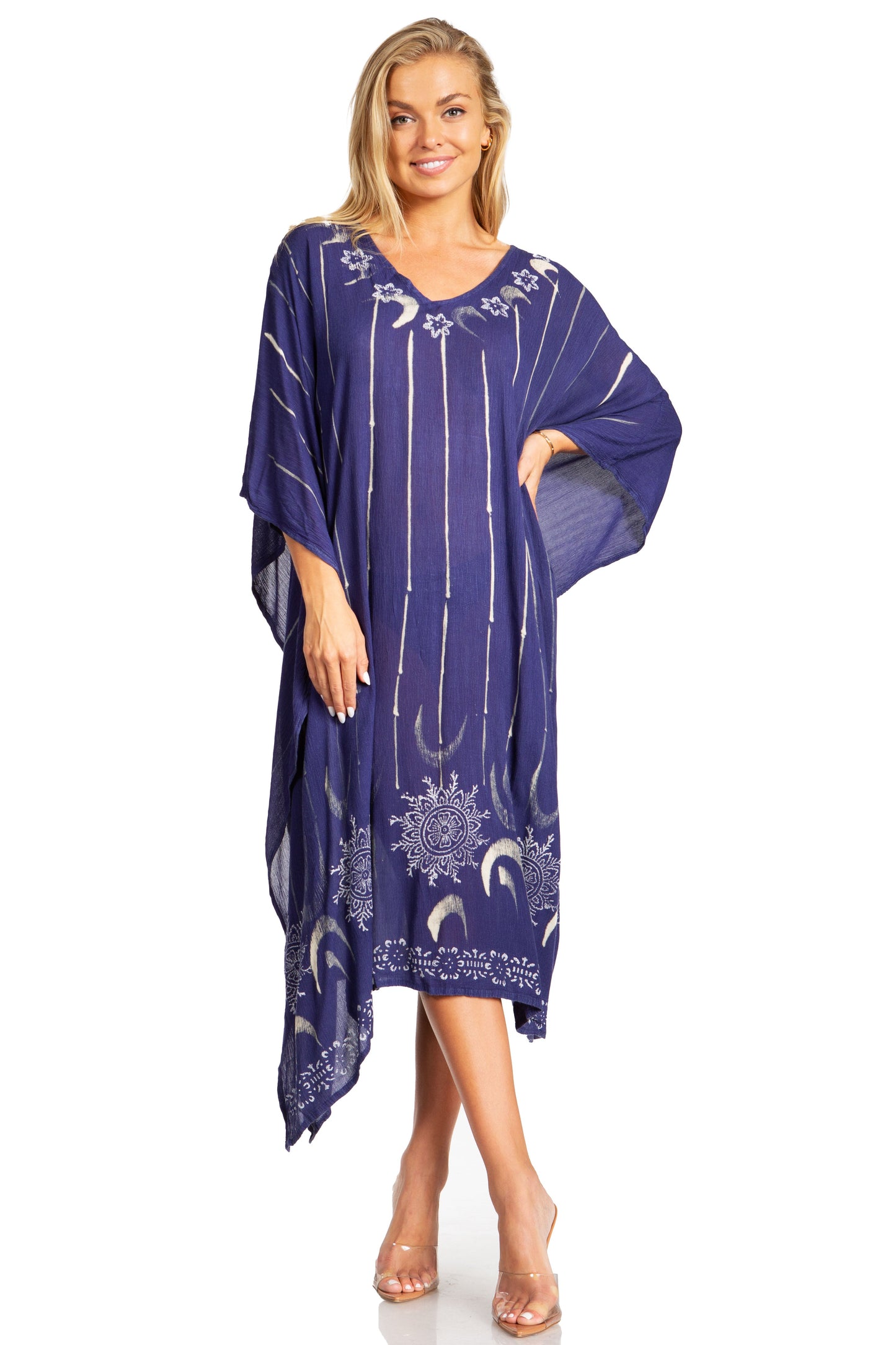 Sakkas Clementine Third Women's Tie Dye Caftan Dress/Cover Up Beach Kaftan Summer - Concordia Style Boutique