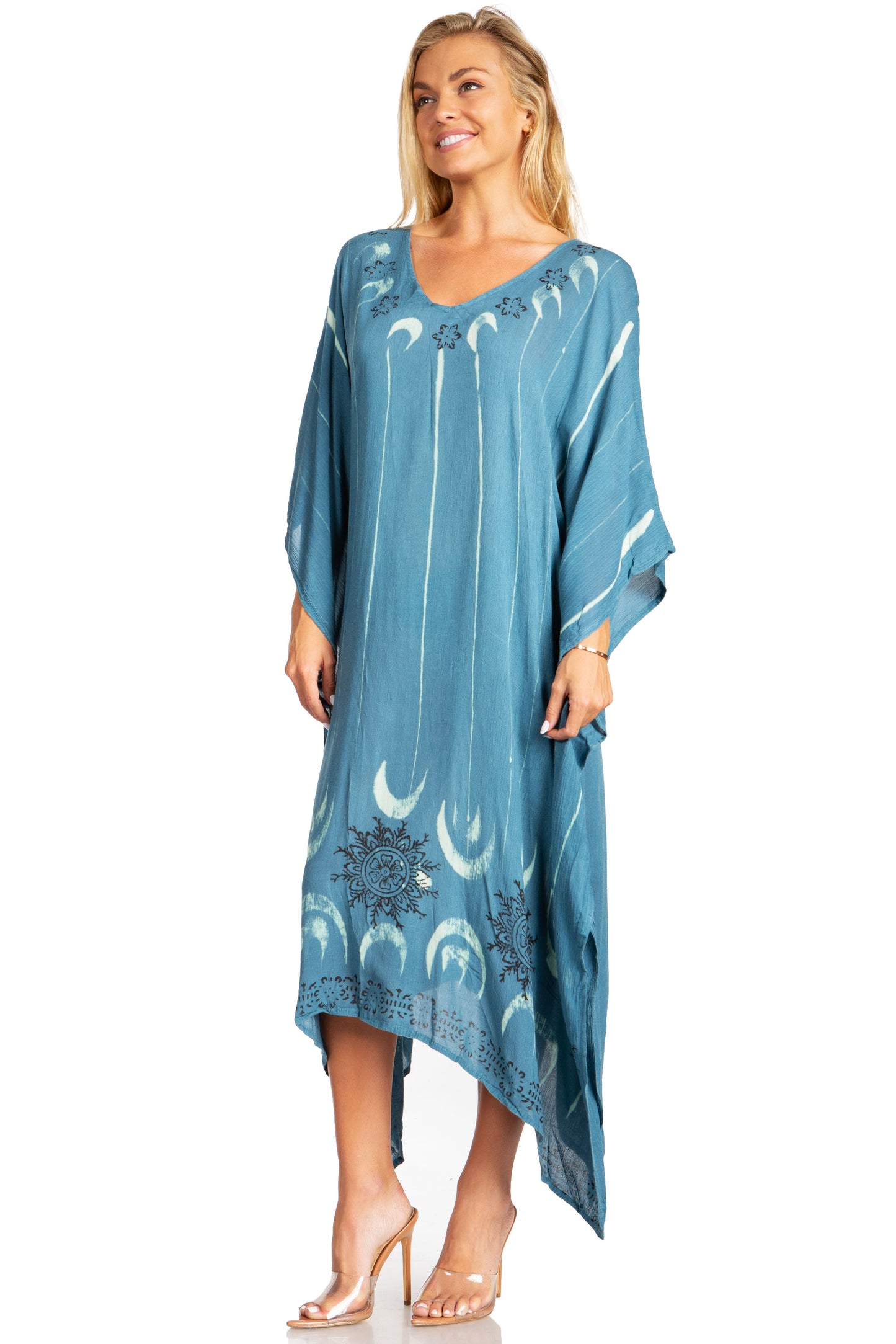 Sakkas Clementine Third Women's Tie Dye Caftan Dress/Cover Up Beach Kaftan Summer - Concordia Style Boutique