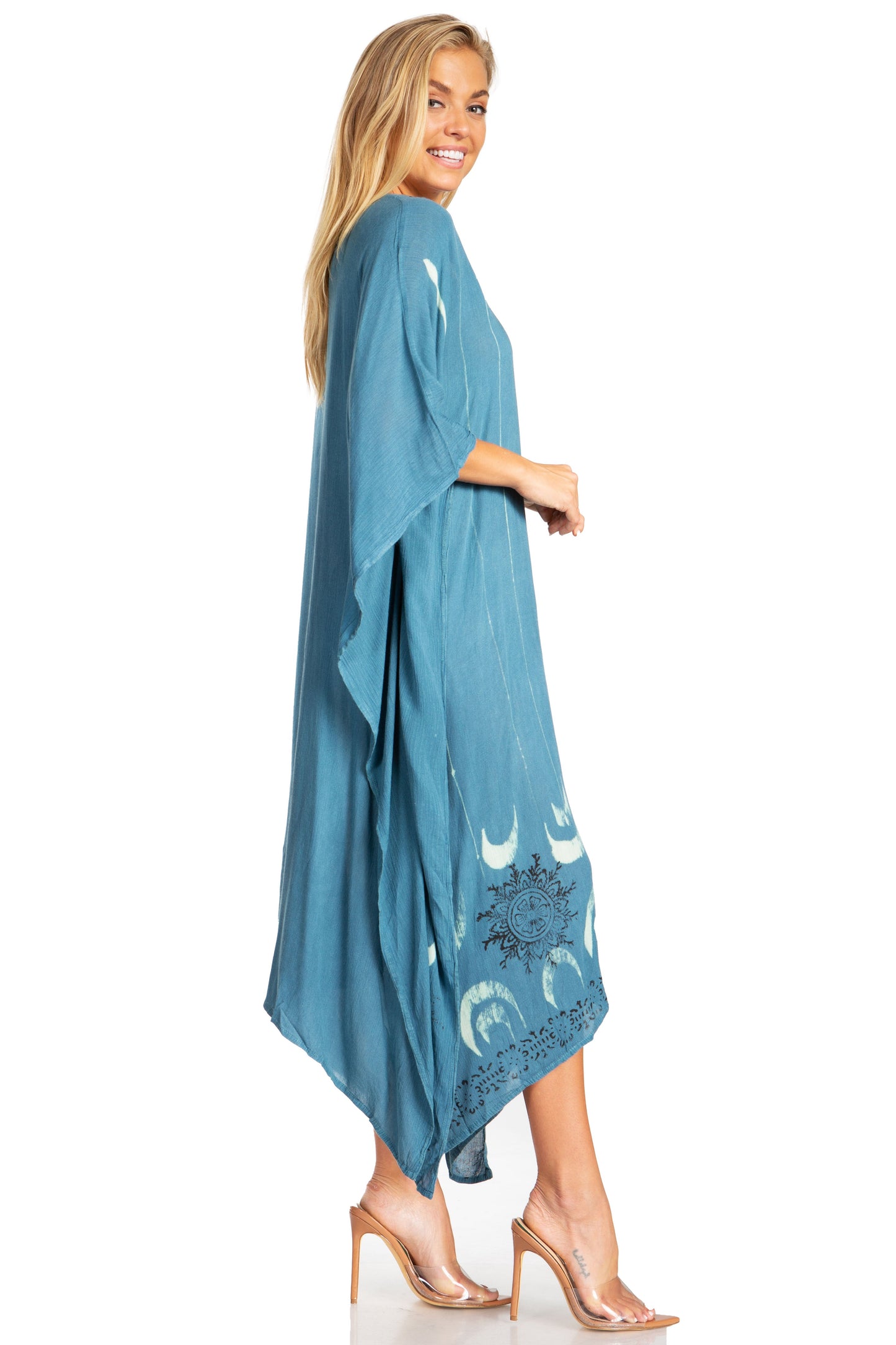 Sakkas Clementine Third Women's Tie Dye Caftan Dress/Cover Up Beach Kaftan Summer - Concordia Style Boutique