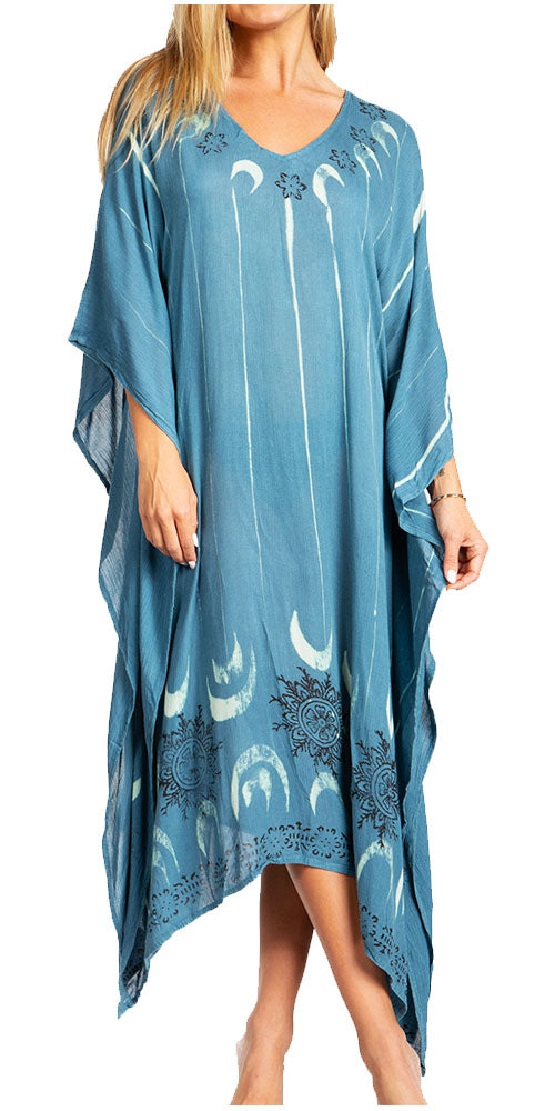 Sakkas Clementine Third Women's Tie Dye Caftan Dress/Cover Up Beach Kaftan Summer - Concordia Style Boutique