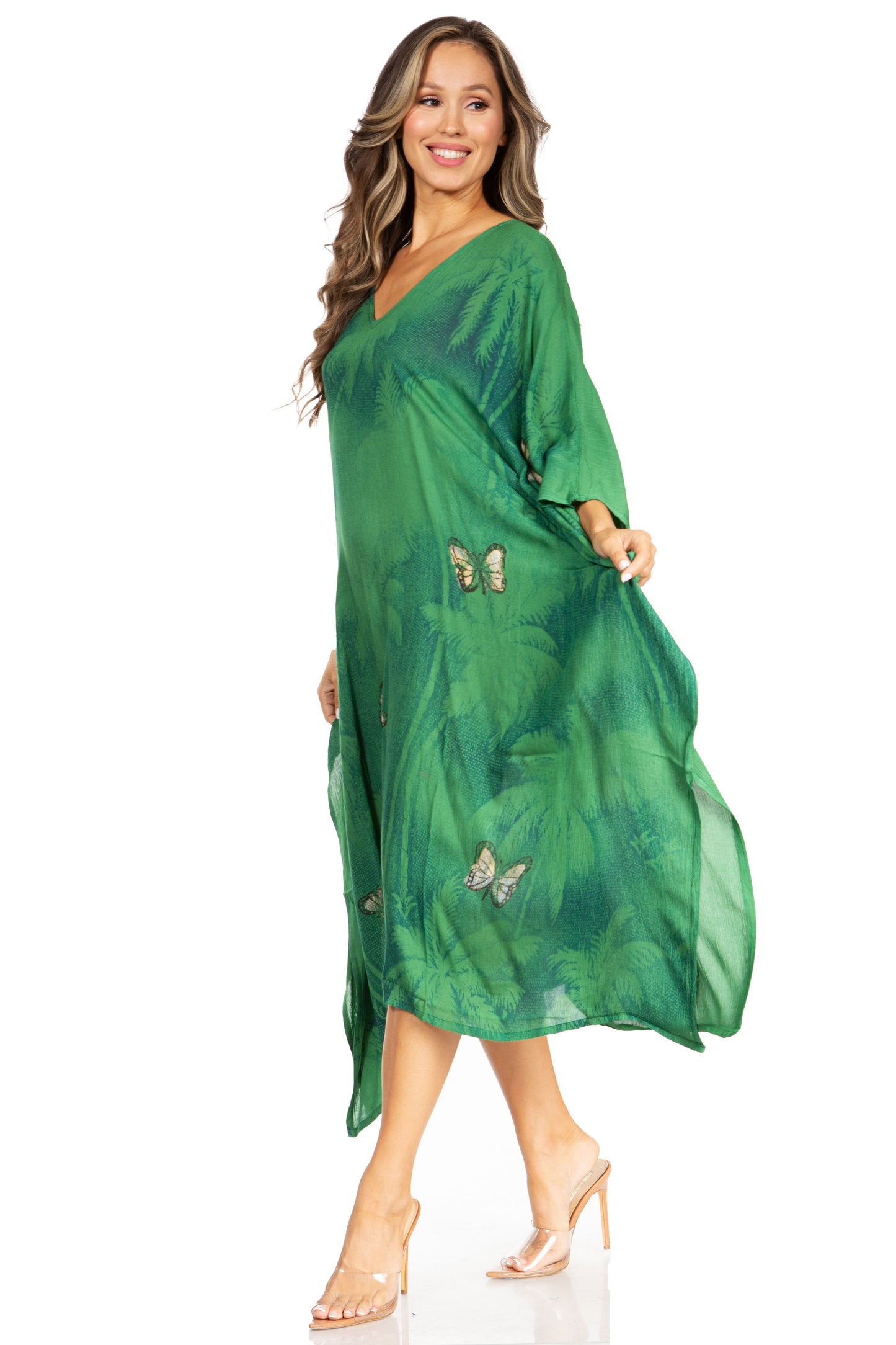 Sakkas Clementine Third Women's Tie Dye Caftan Dress/Cover Up Beach Kaftan Summer - Concordia Style Boutique