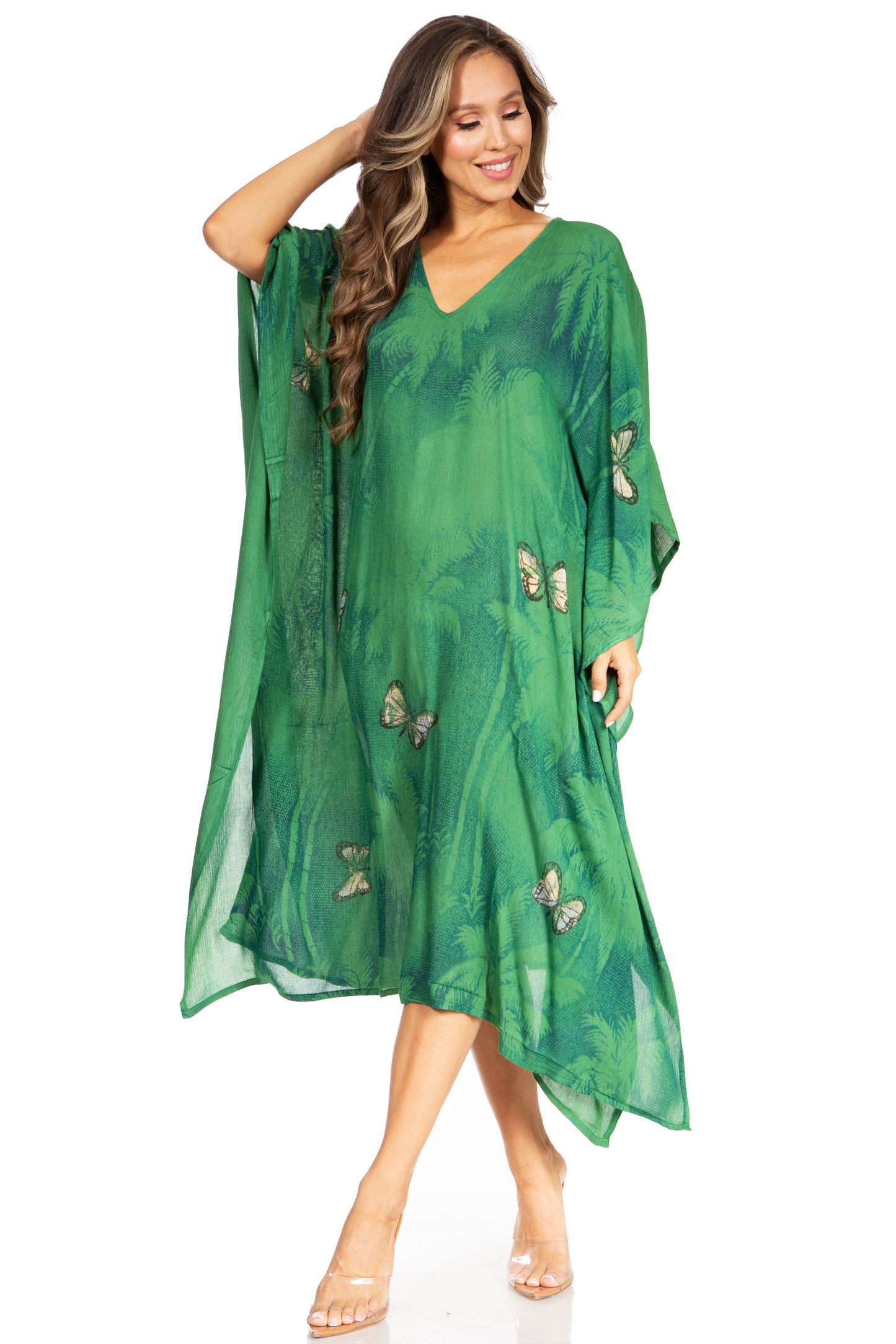 Sakkas Clementine Third Women's Tie Dye Caftan Dress/Cover Up Beach Kaftan Summer - Concordia Style Boutique