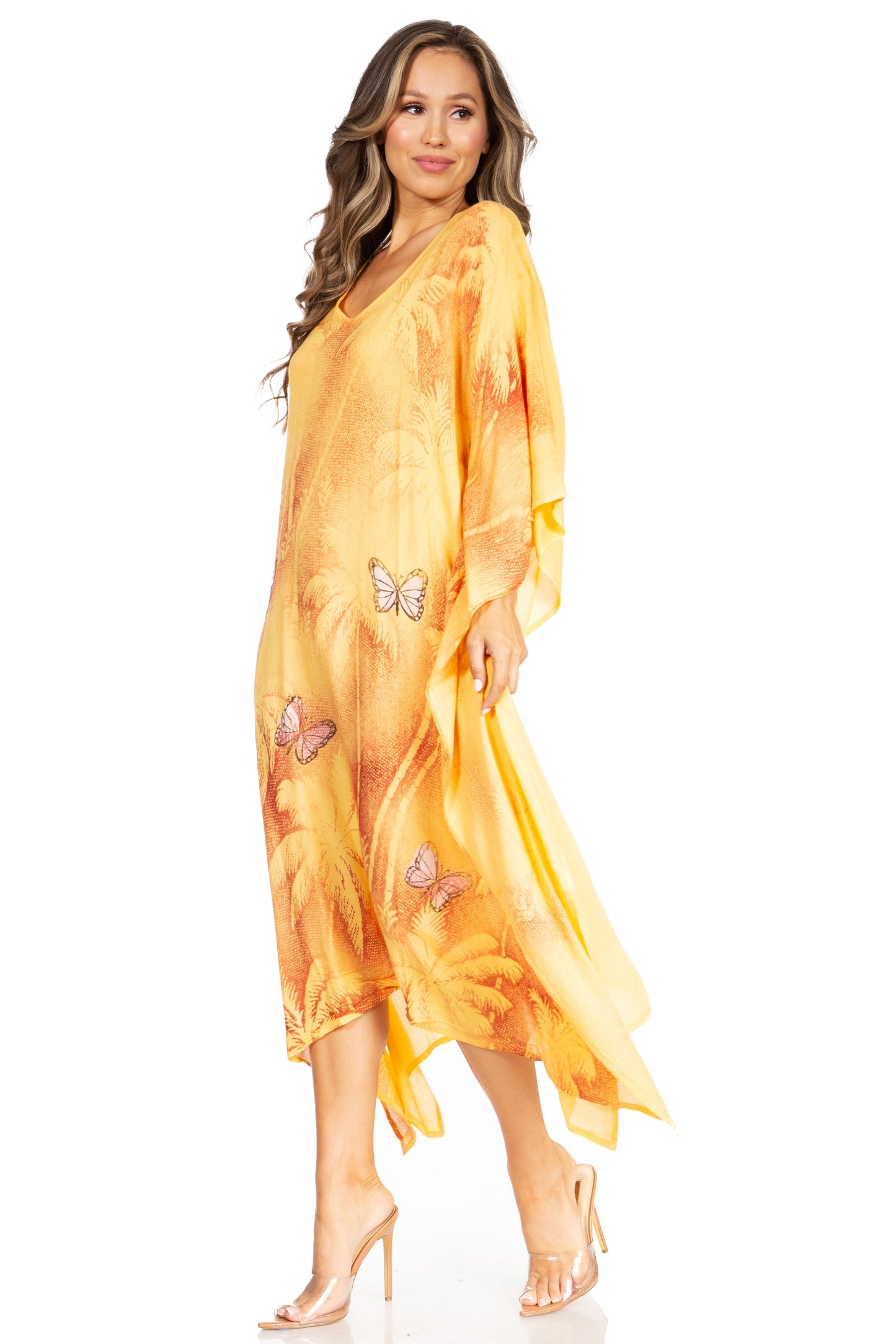 Sakkas Clementine Third Women's Tie Dye Caftan Dress/Cover Up Beach Kaftan Summer - Concordia Style Boutique