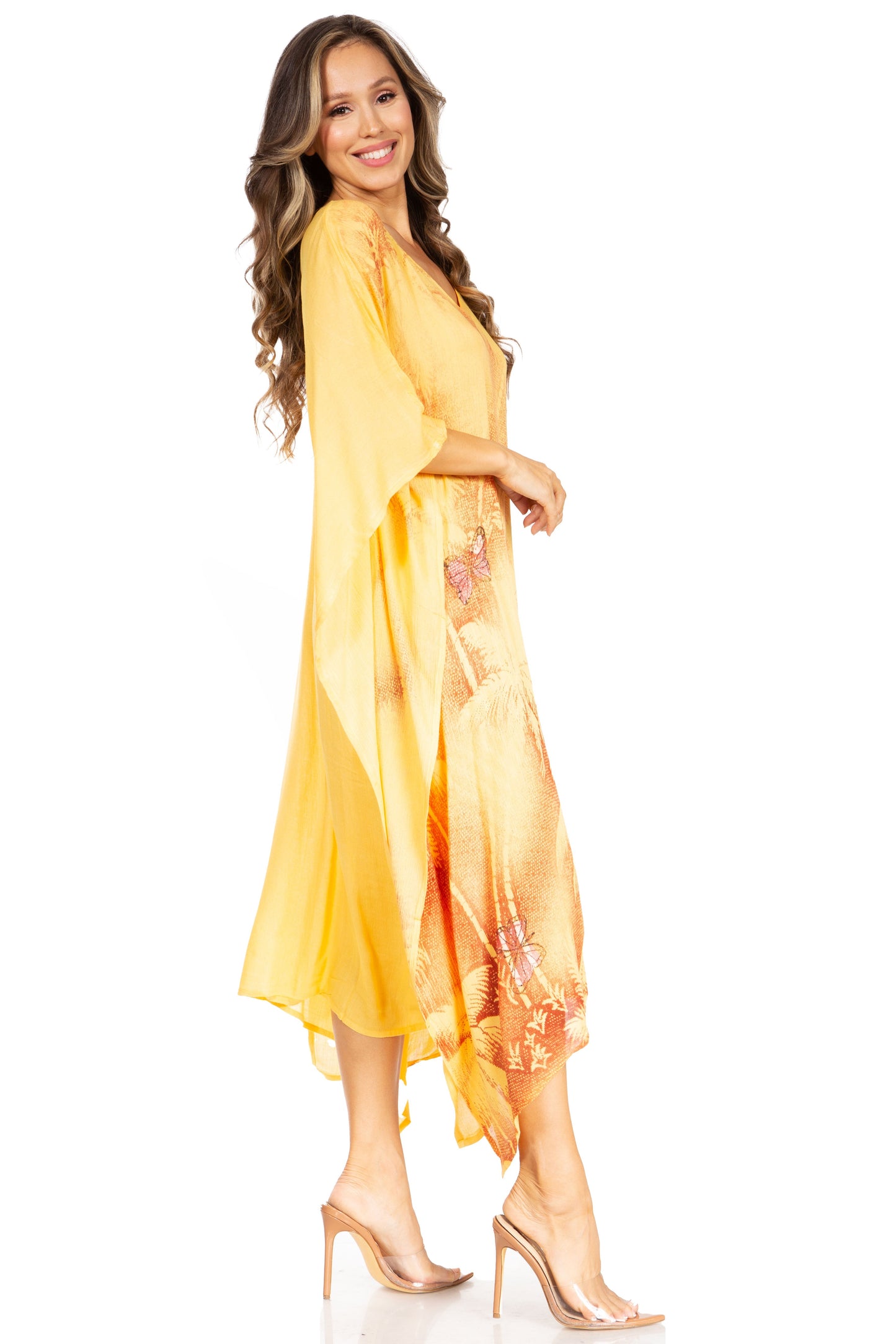 Sakkas Clementine Third Women's Tie Dye Caftan Dress/Cover Up Beach Kaftan Summer - Concordia Style Boutique