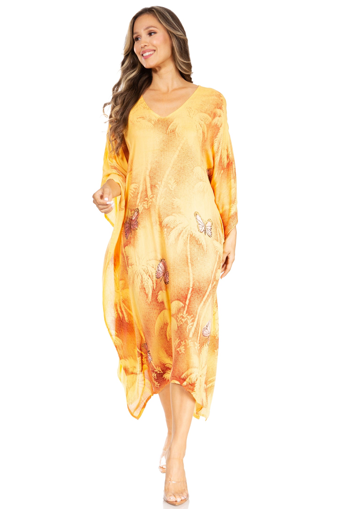 Sakkas Clementine Third Women's Tie Dye Caftan Dress/Cover Up Beach Kaftan Summer - Concordia Style Boutique
