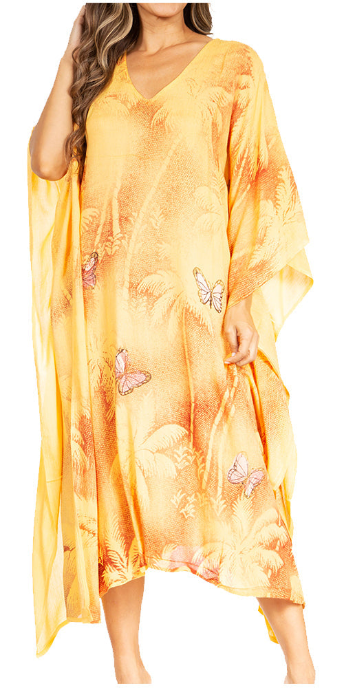 Sakkas Clementine Third Women's Tie Dye Caftan Dress/Cover Up Beach Kaftan Summer - Concordia Style Boutique