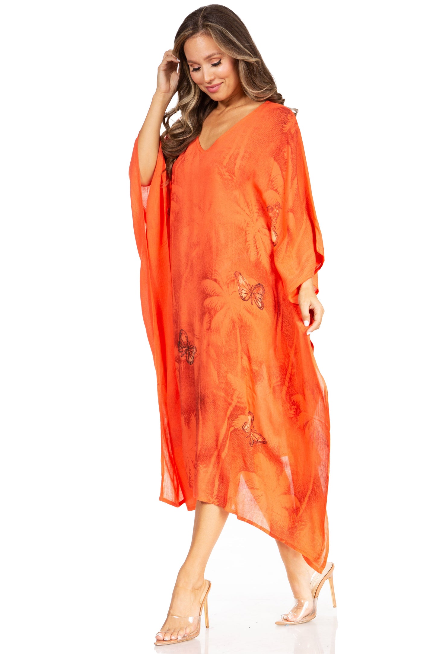 Sakkas Clementine Third Women's Tie Dye Caftan Dress/Cover Up Beach Kaftan Summer - Concordia Style Boutique