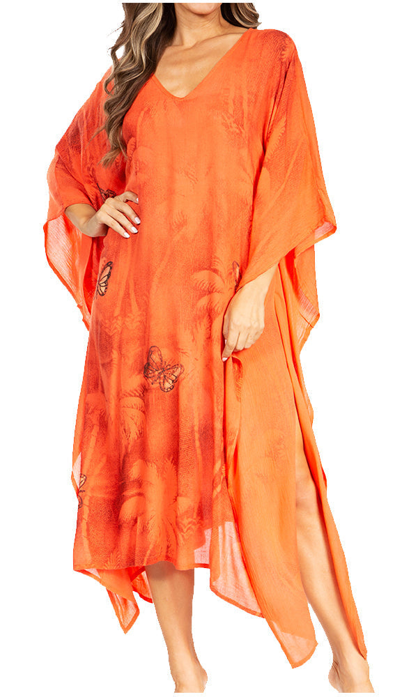 Sakkas Clementine Third Women's Tie Dye Caftan Dress/Cover Up Beach Kaftan Summer - Concordia Style Boutique