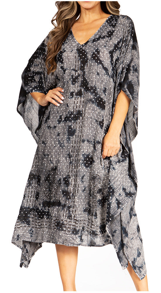 Sakkas Clementine Third Women's Tie Dye Caftan Dress/Cover Up Beach Kaftan Summer - Concordia Style Boutique