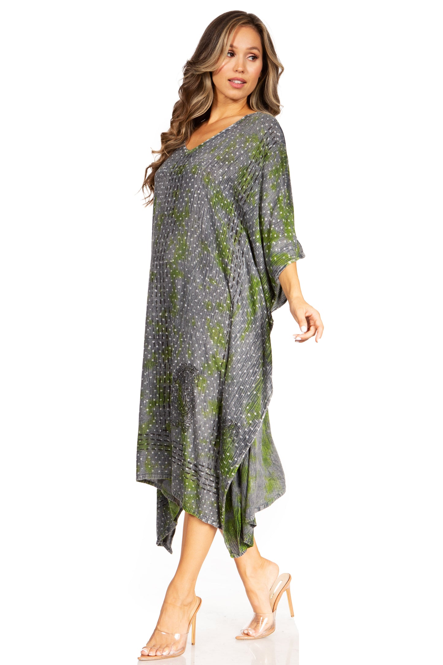 Sakkas Clementine Third Women's Tie Dye Caftan Dress/Cover Up Beach Kaftan Summer - Concordia Style Boutique