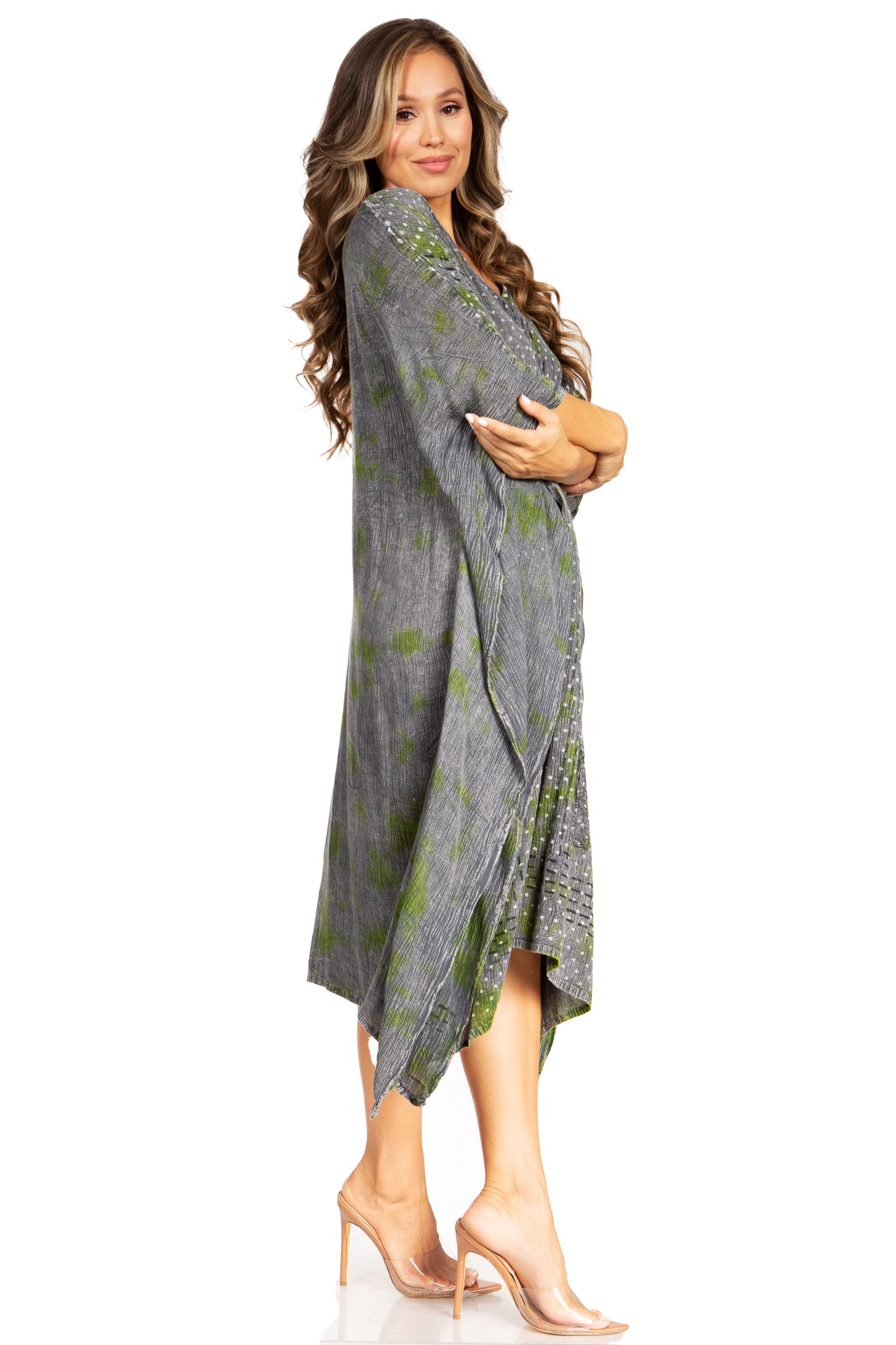 Sakkas Clementine Third Women's Tie Dye Caftan Dress/Cover Up Beach Kaftan Summer - Concordia Style Boutique