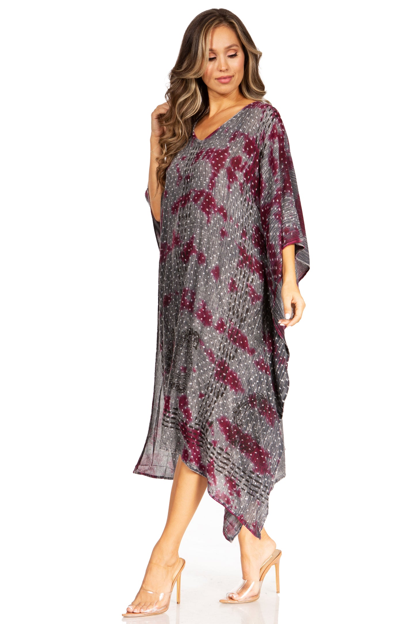 Sakkas Clementine Third Women's Tie Dye Caftan Dress/Cover Up Beach Kaftan Summer - Concordia Style Boutique