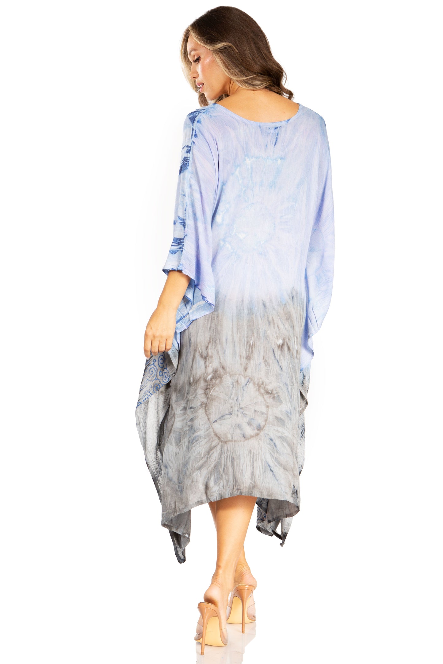 Sakkas Clementine Third Women's Tie Dye Caftan Dress/Cover Up Beach Kaftan Summer - Concordia Style Boutique