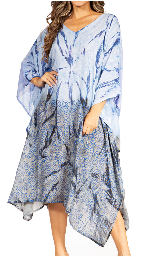 Sakkas Clementine Third Women's Tie Dye Caftan Dress/Cover Up Beach Kaftan Summer - Concordia Style Boutique