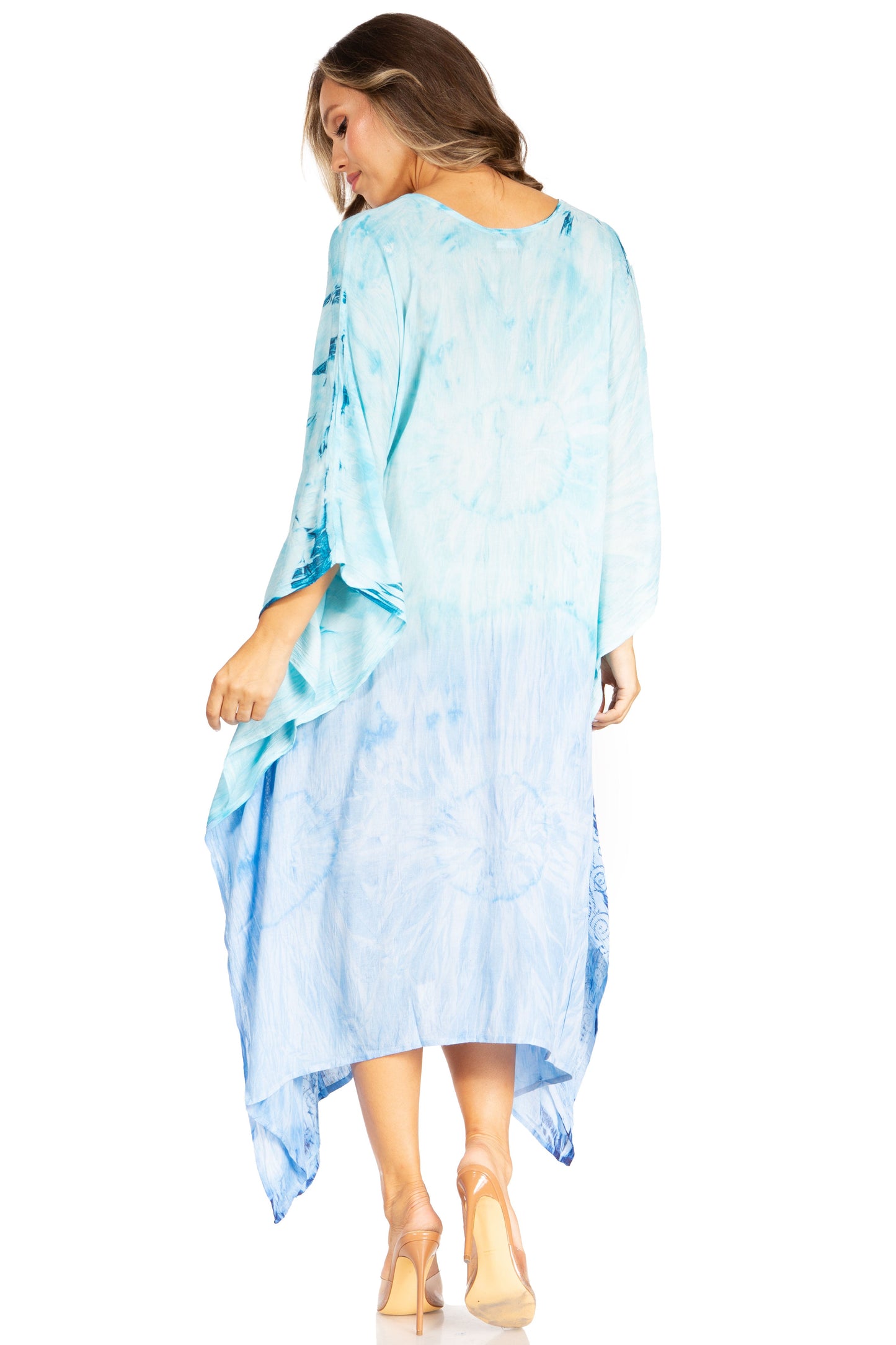 Sakkas Clementine Third Women's Tie Dye Caftan Dress/Cover Up Beach Kaftan Summer - Concordia Style Boutique