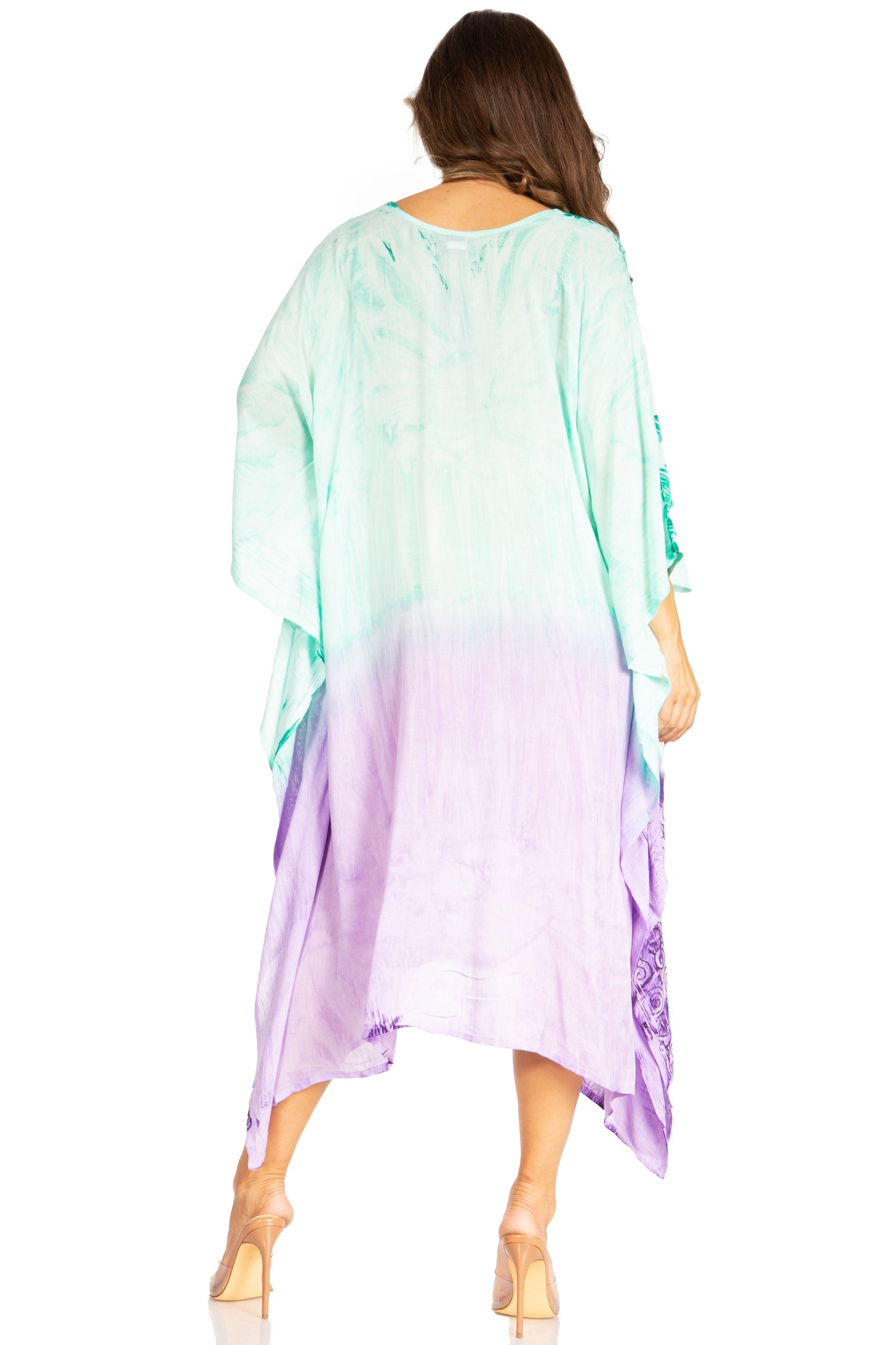 Sakkas Clementine Third Women's Tie Dye Caftan Dress/Cover Up Beach Kaftan Summer - Concordia Style Boutique