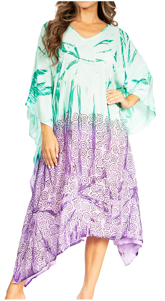 Sakkas Clementine Third Women's Tie Dye Caftan Dress/Cover Up Beach Kaftan Summer - Concordia Style Boutique