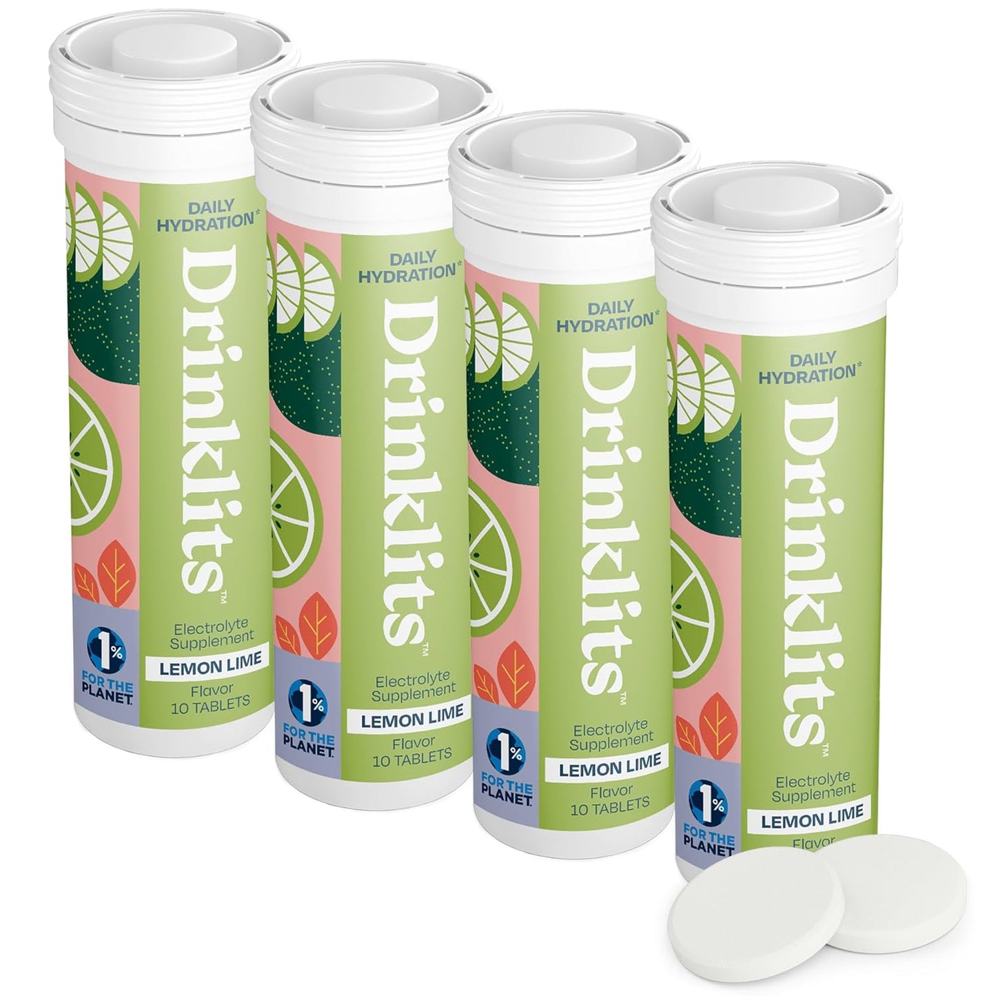 Drinklits Lemon-Lime Daily Hydration Tablets (4) Tube Bundle - Concordia Style Boutique