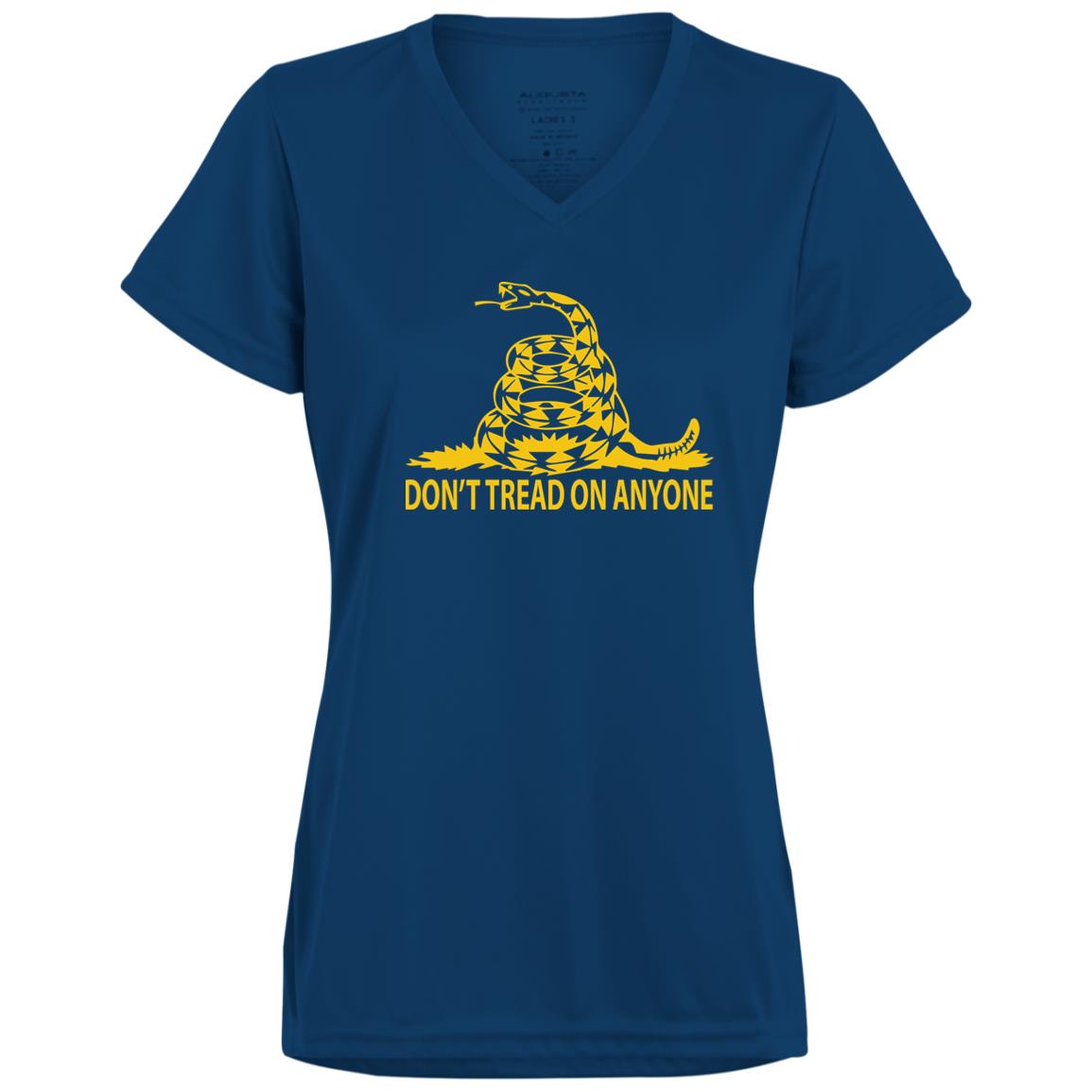 Don't Tread on Anyone Ladies’ Moisture-Wicking V-Neck Tee - Concordia Style Boutique