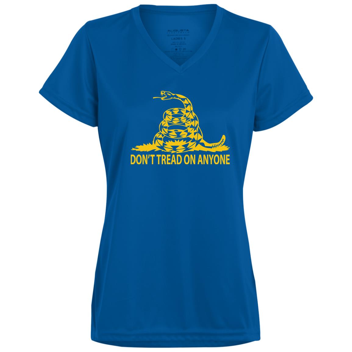 Don't Tread on Anyone Ladies’ Moisture-Wicking V-Neck Tee - Concordia Style Boutique