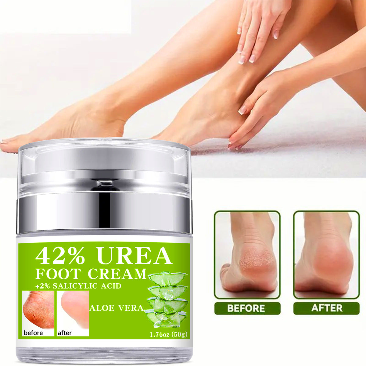 42% Urea Foot Cream for Dry and Cracked Skin: Moisturizing, Hydrating, and Nourishing Body Lotion, 50 ml