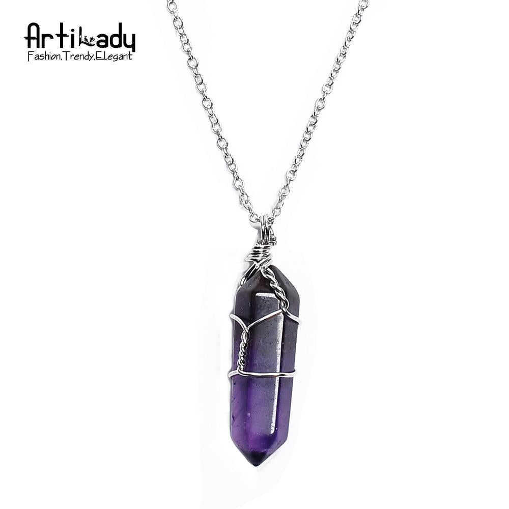 Artilady - Natural Quartz Pendant Necklace - Concordia Style Boutique
