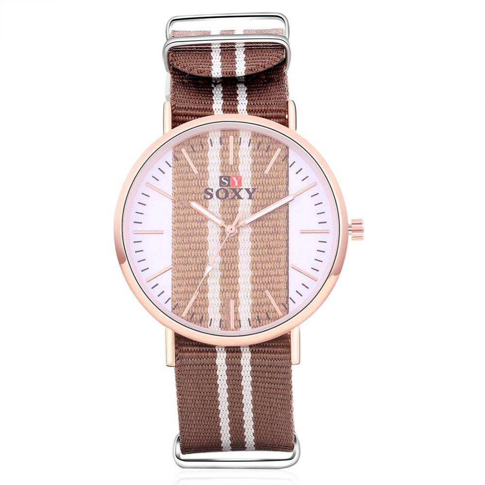Striped Unisex Watch - Nylon Strap - Concordia Style Boutique