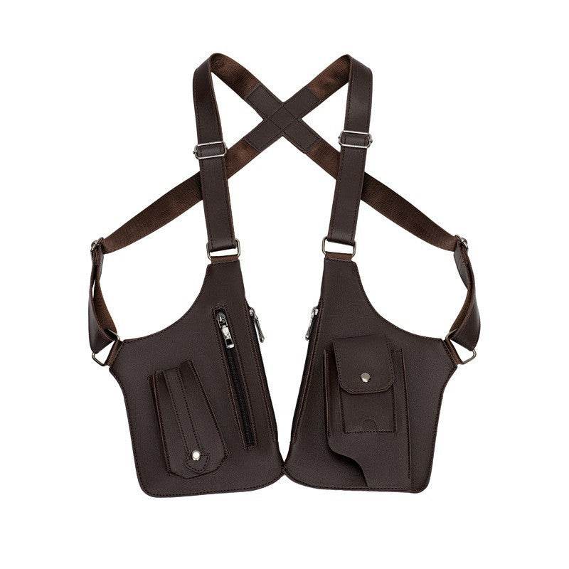 Double shoulder straps style leather harness bag - Concordia Style Boutique