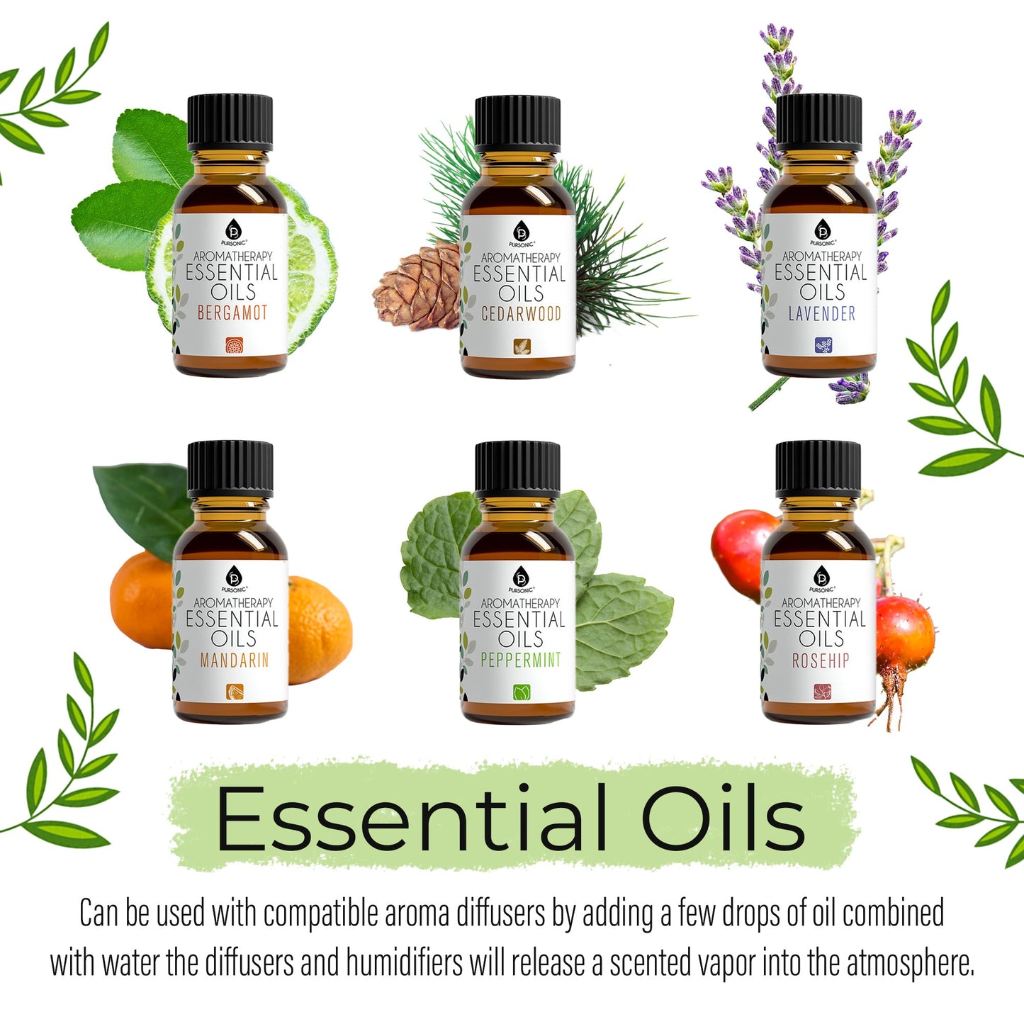 Pursonic Aromatherapy Lovers – Triple 14-Pack Essential Oils Collection - Concordia Style Boutique