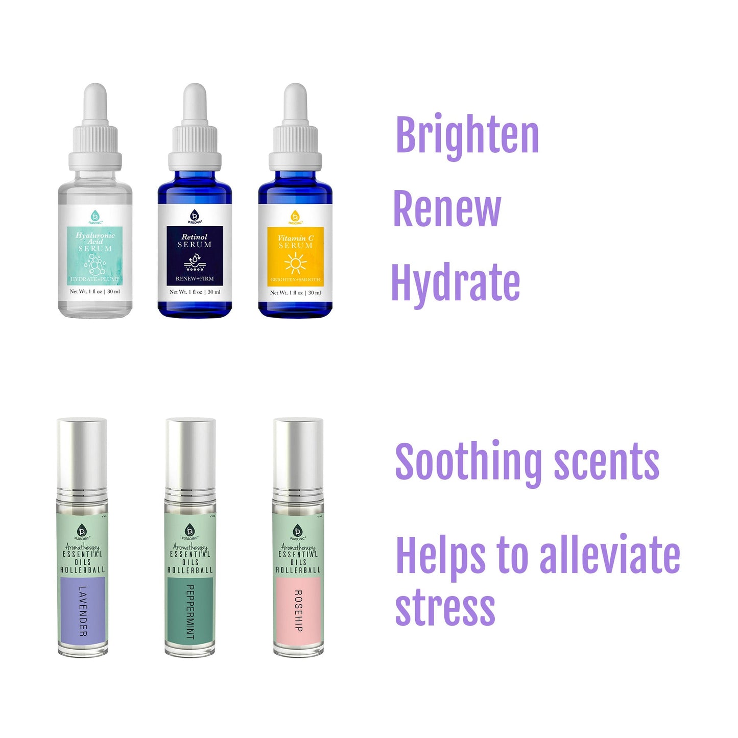 Pursonic Aromatherapy & Anti-Aging Serum Set - Concordia Style Boutique
