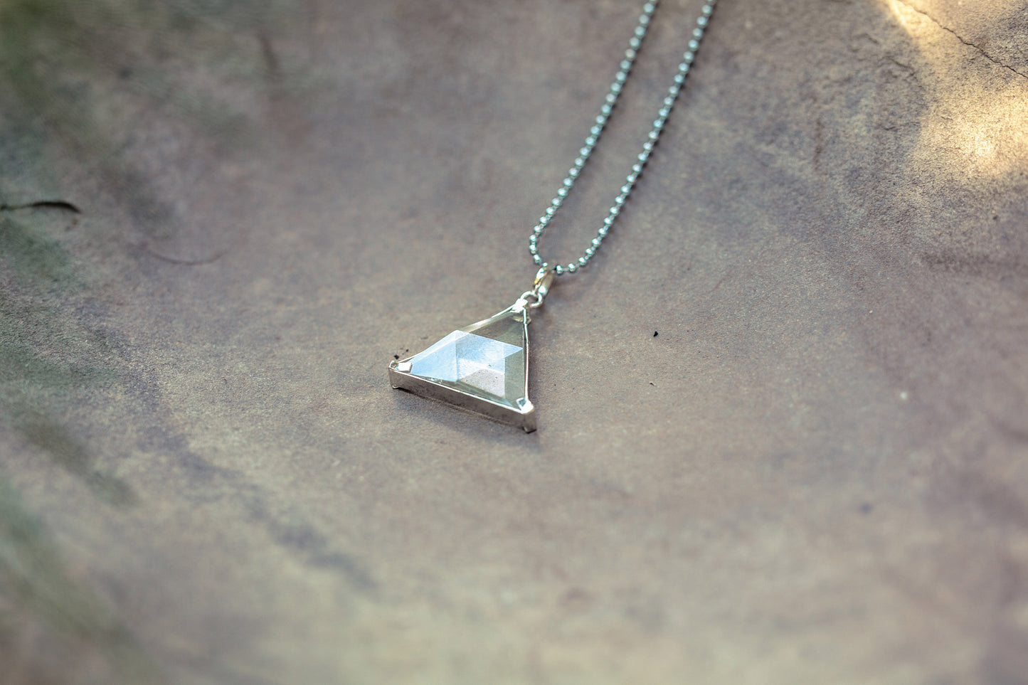 Triangle Vogel Star of David Clear Quartz Pendant