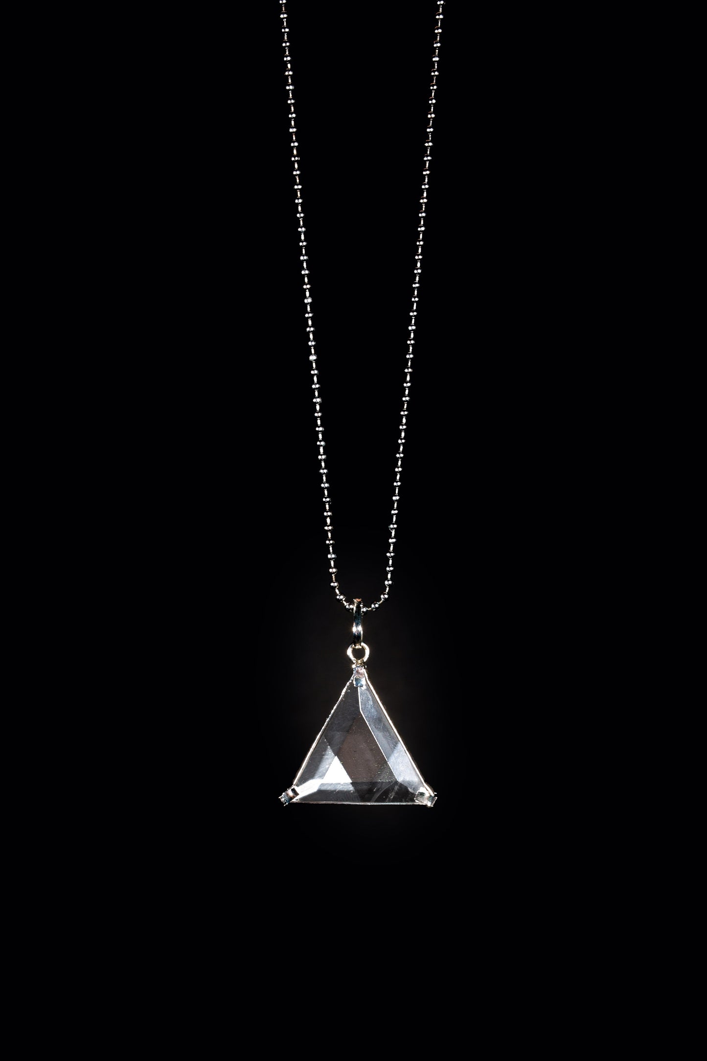 Triangle Vogel Star of David Clear Quartz Pendant