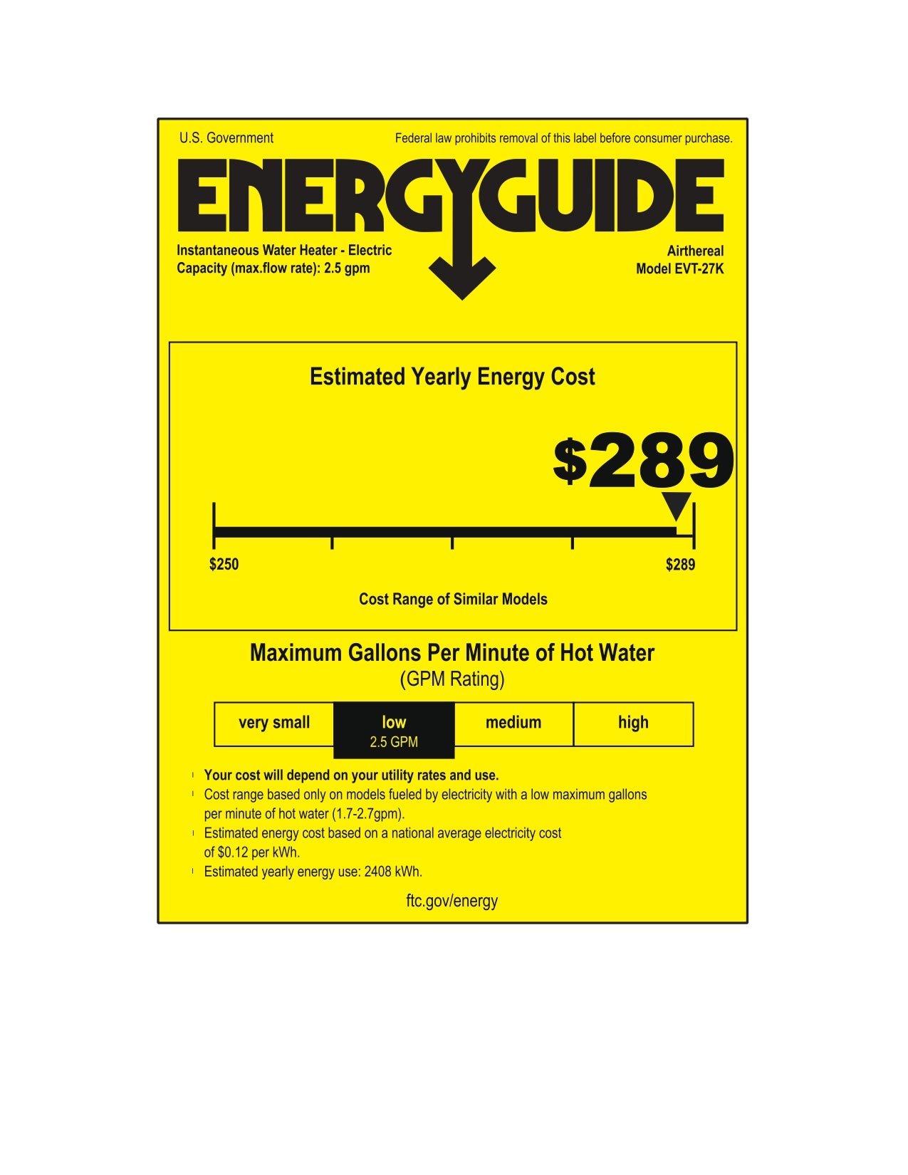 27 kW Electric Tankless Water Heater - Concordia Style Boutique
