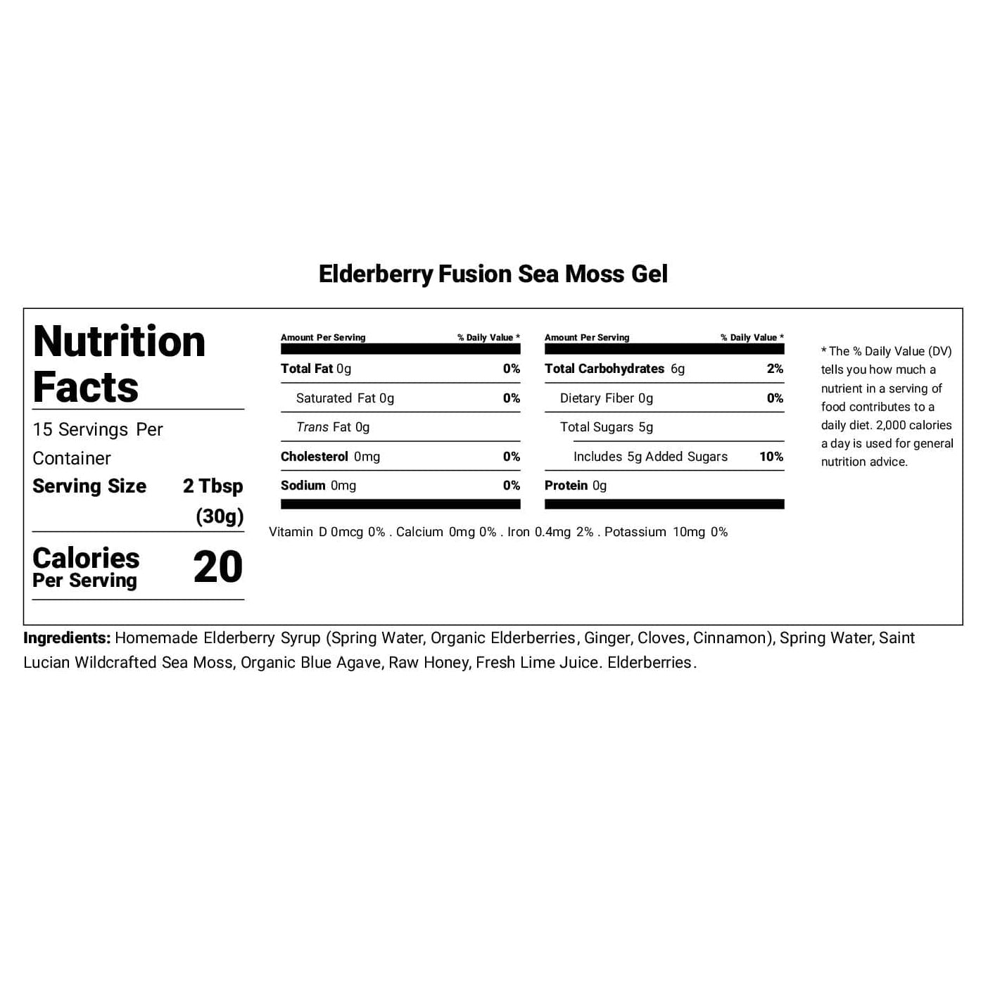 Elderberry Fusion Sea Moss Gel 16oz