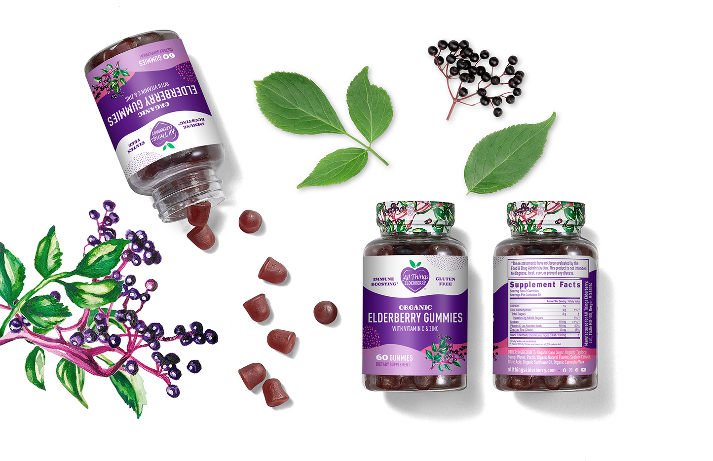 ELDERBERRY GUMMIES WITH VITAMIN C & ZINC - ORGANIC