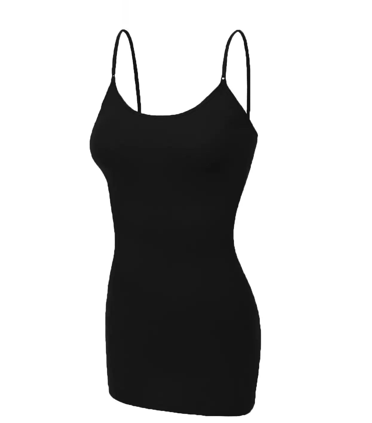 Emmalise Women's Basic Casual Long Camisole Adjustable Strap Cami Layering Top | Black, Oatmeal, Olive - Concordia Style Boutique
