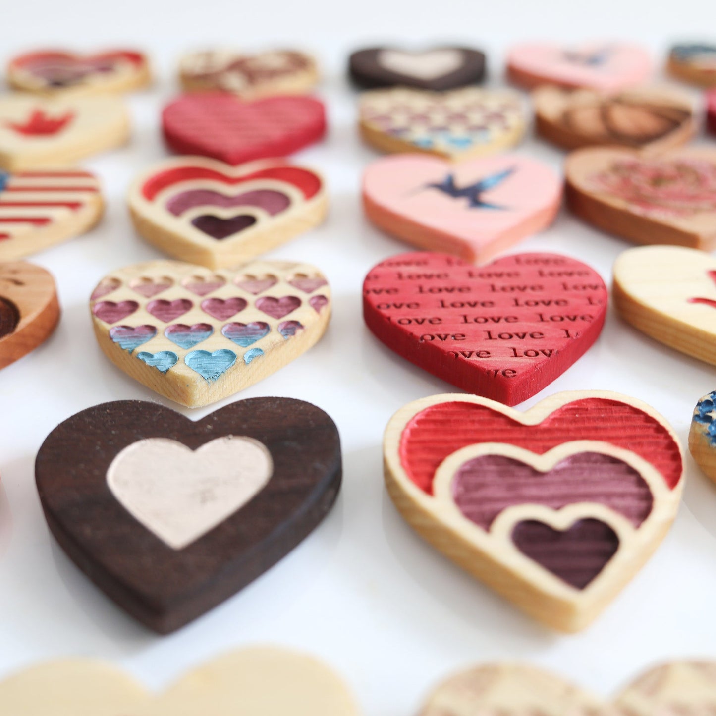 Engraved Heart Magnets