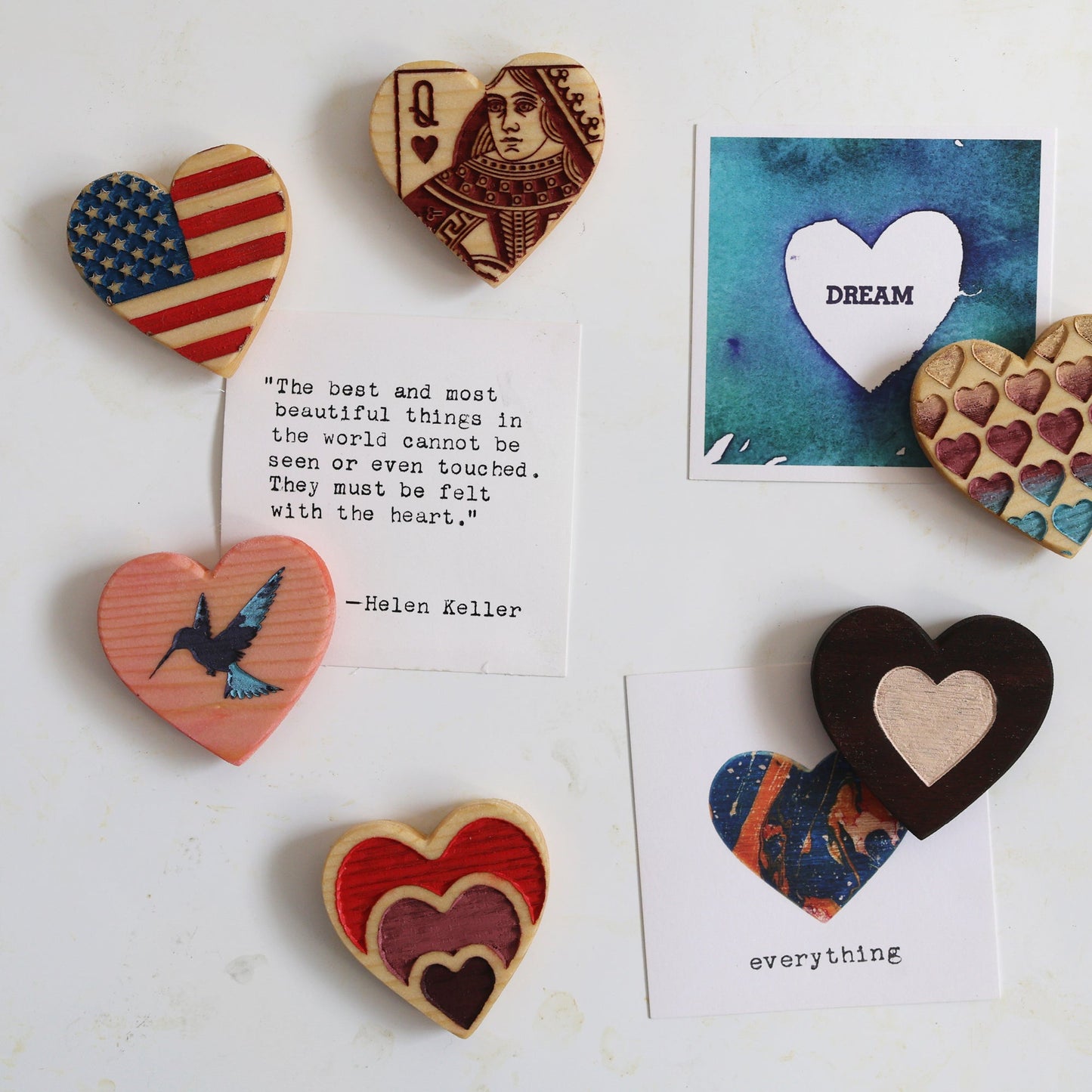 Engraved Heart Magnets