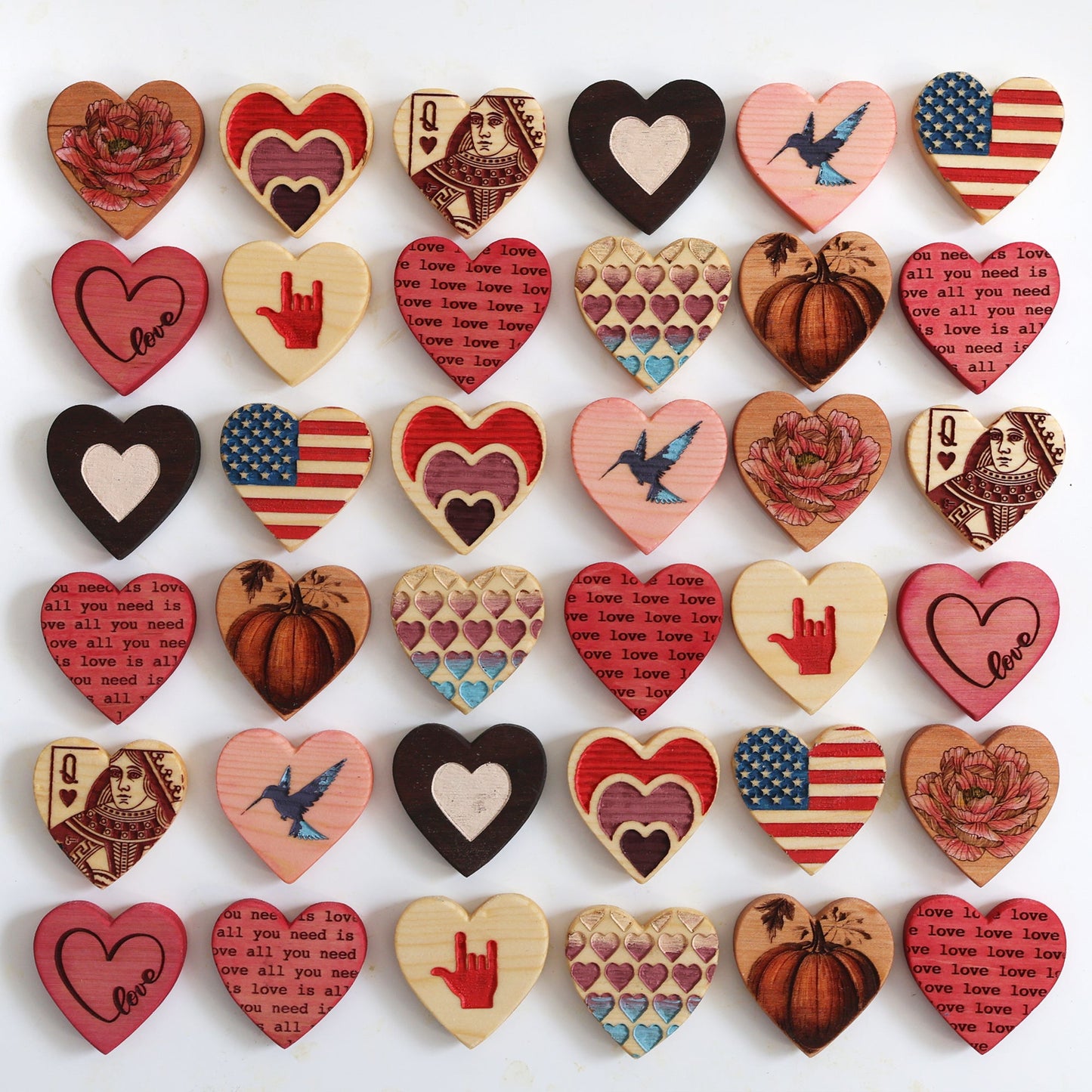 Engraved Heart Magnets