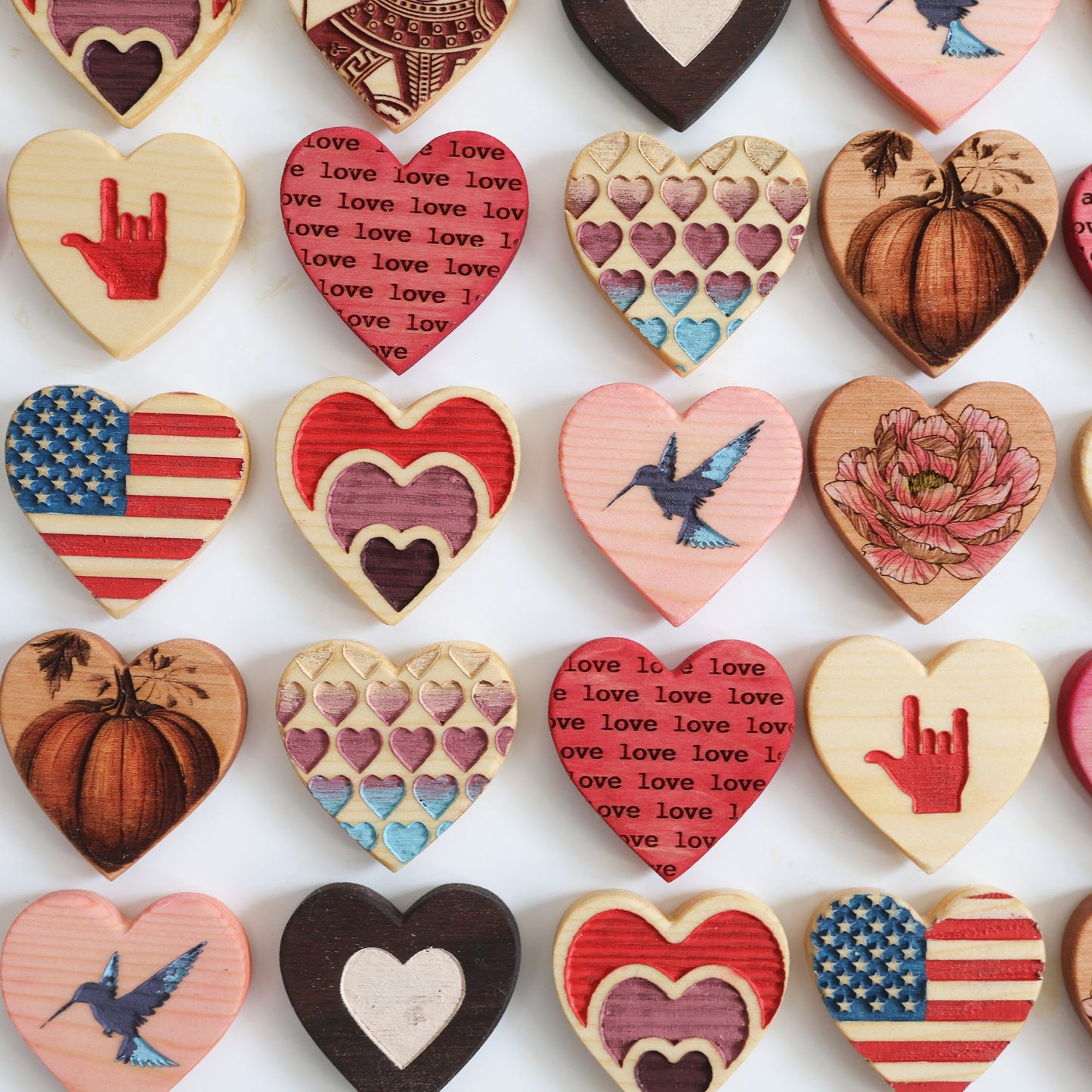 Engraved Heart Magnets