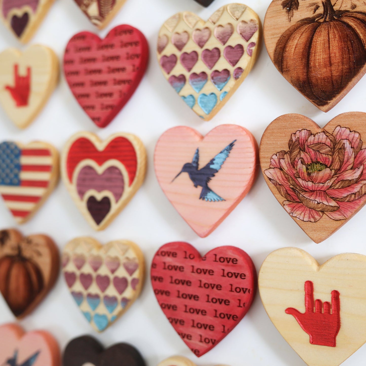 Engraved Heart Magnets