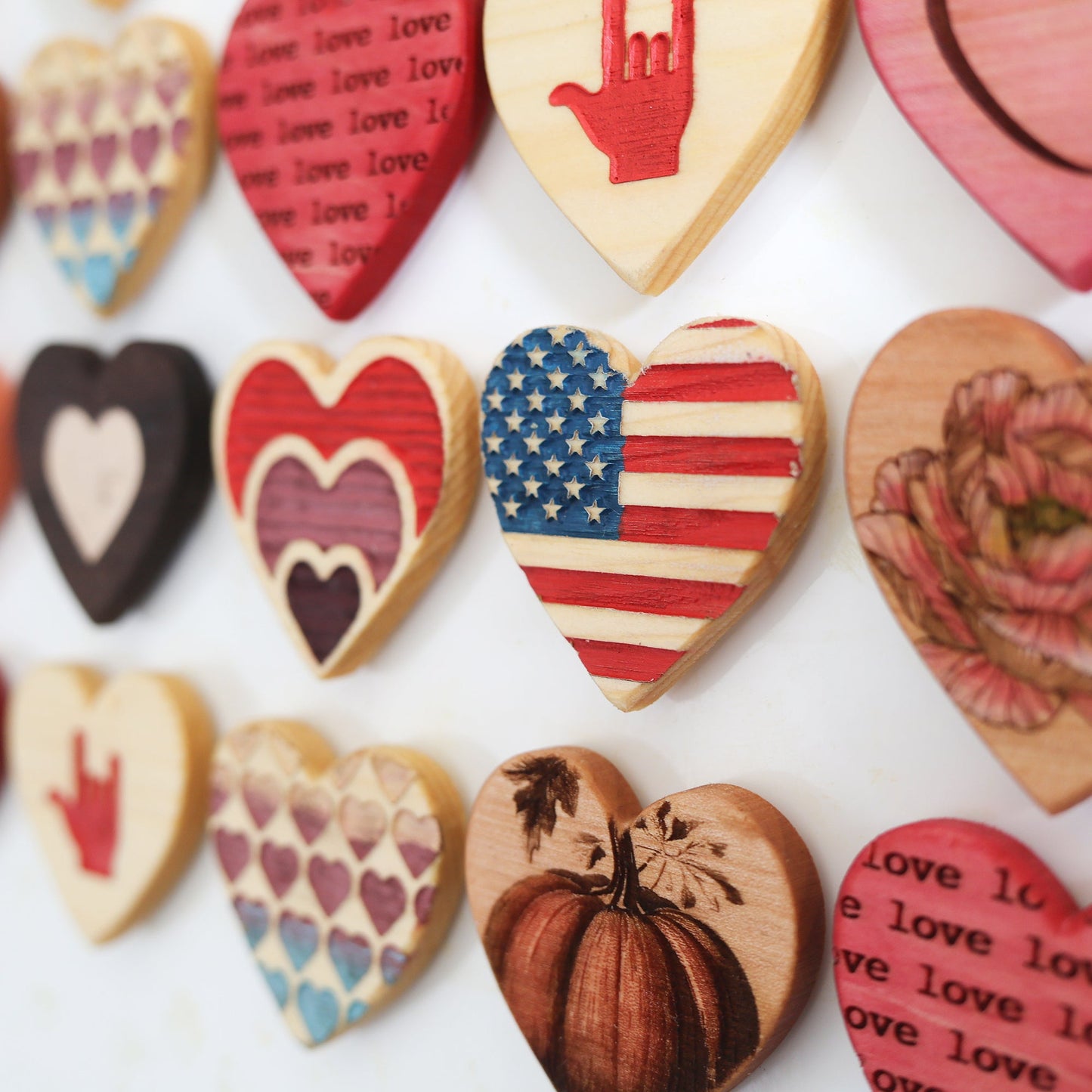 Engraved Heart Magnets
