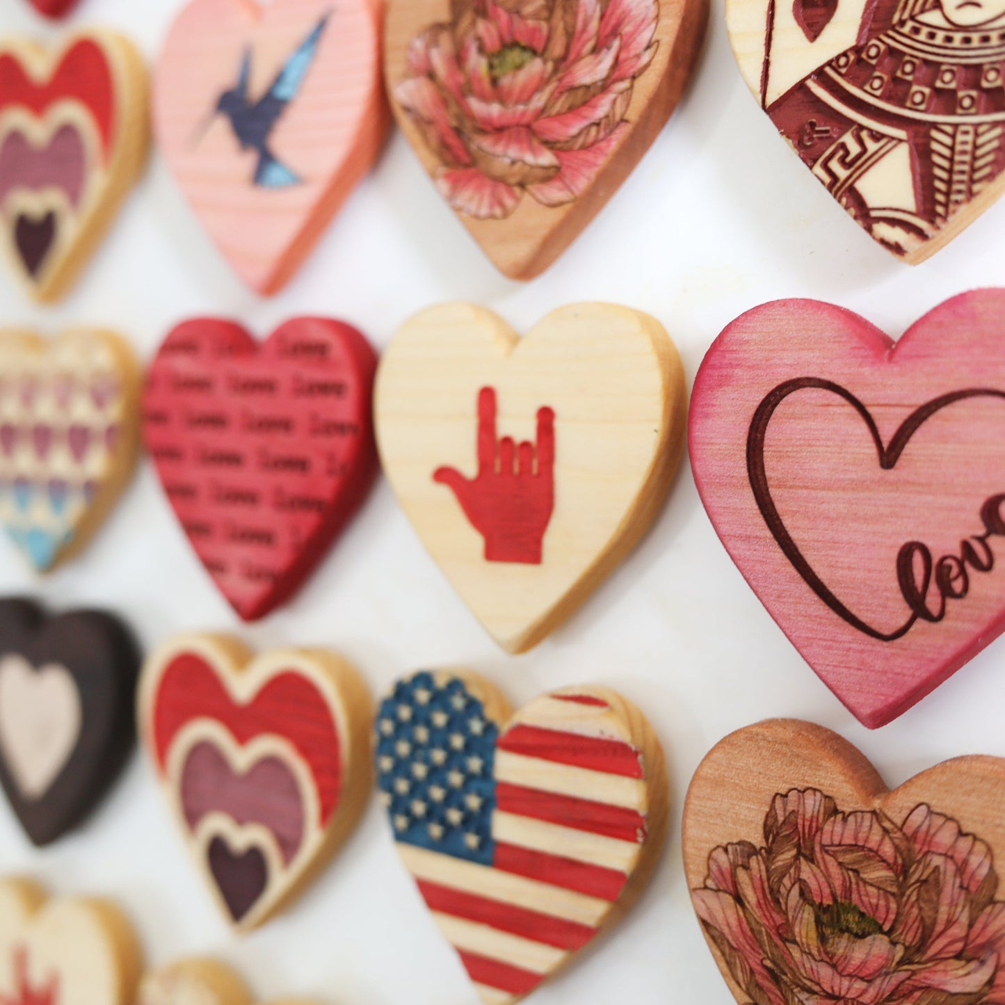 Engraved Heart Magnets