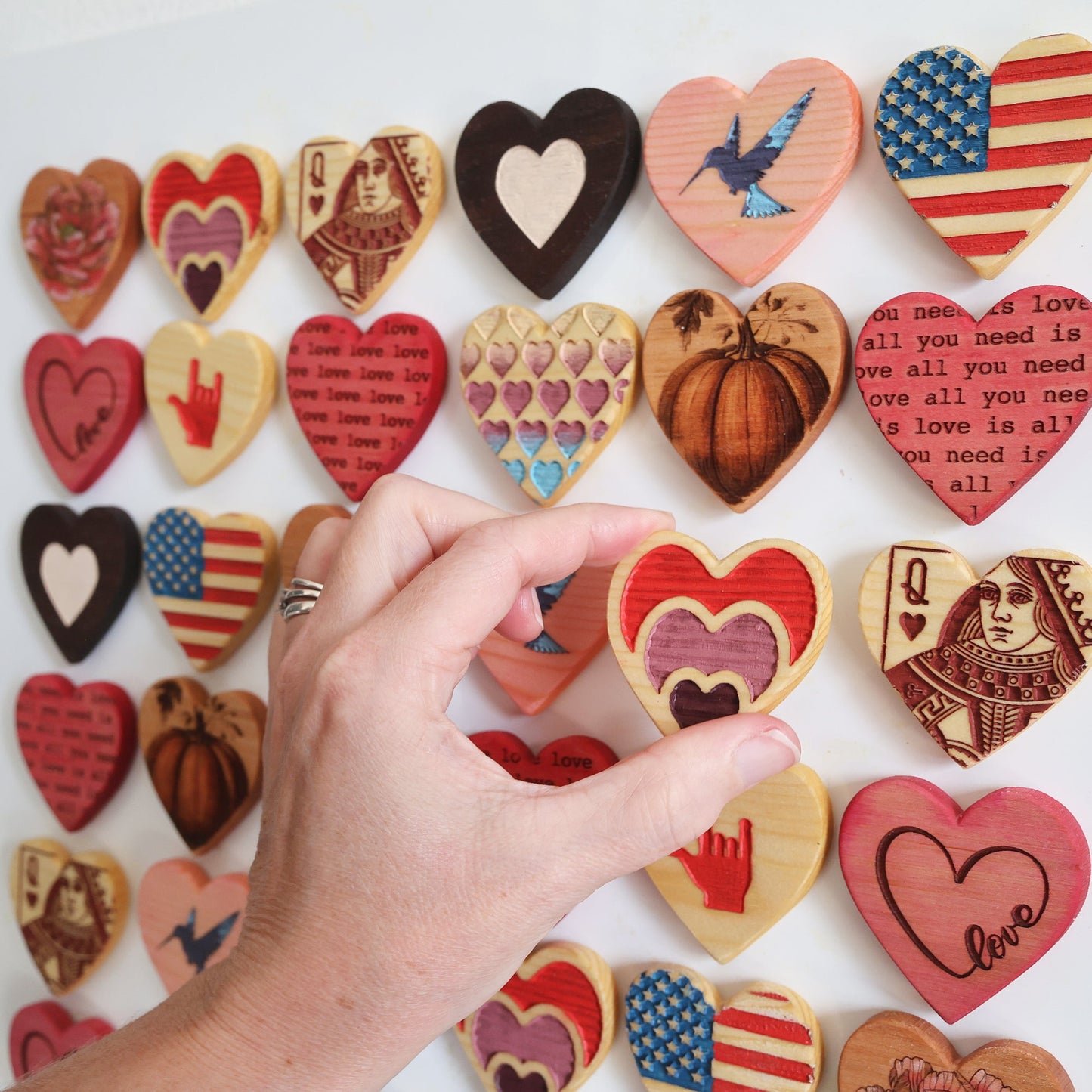 Engraved Heart Magnets