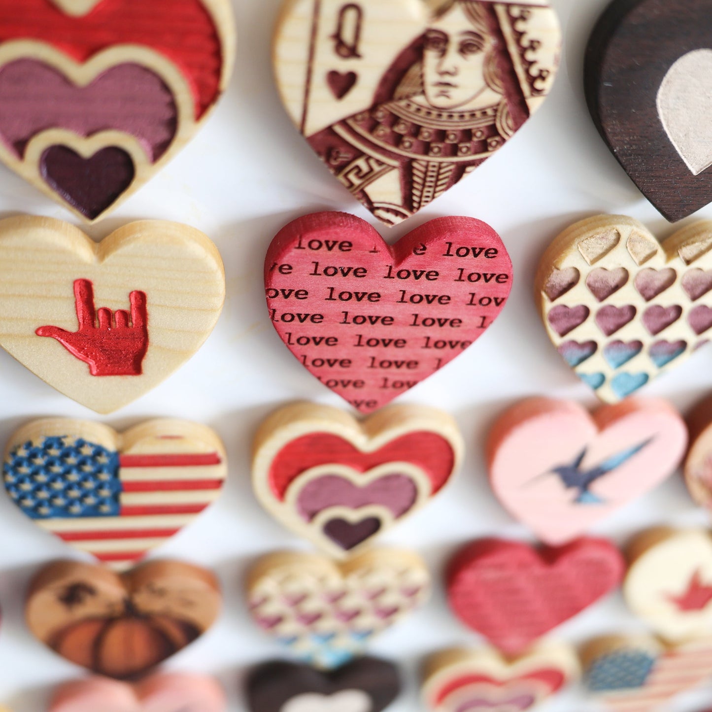 Engraved Heart Magnets