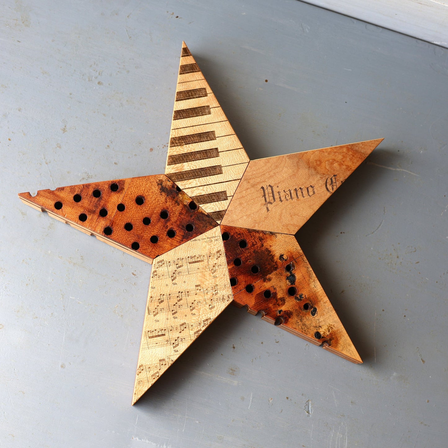 Engraved Piano Stars