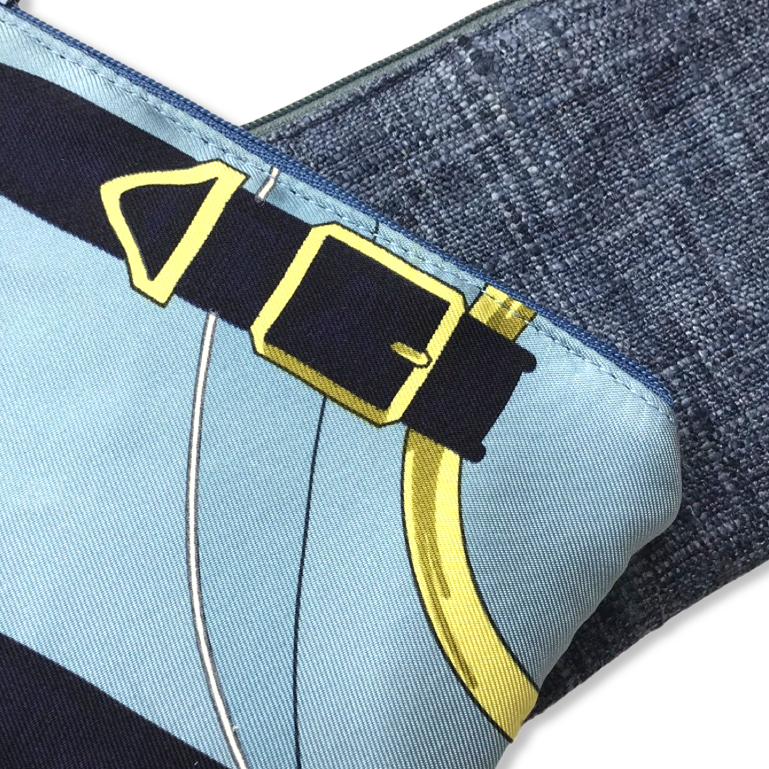 Eperon d'Or Vintage Silk Scarf Coffee Run Keychain Bag