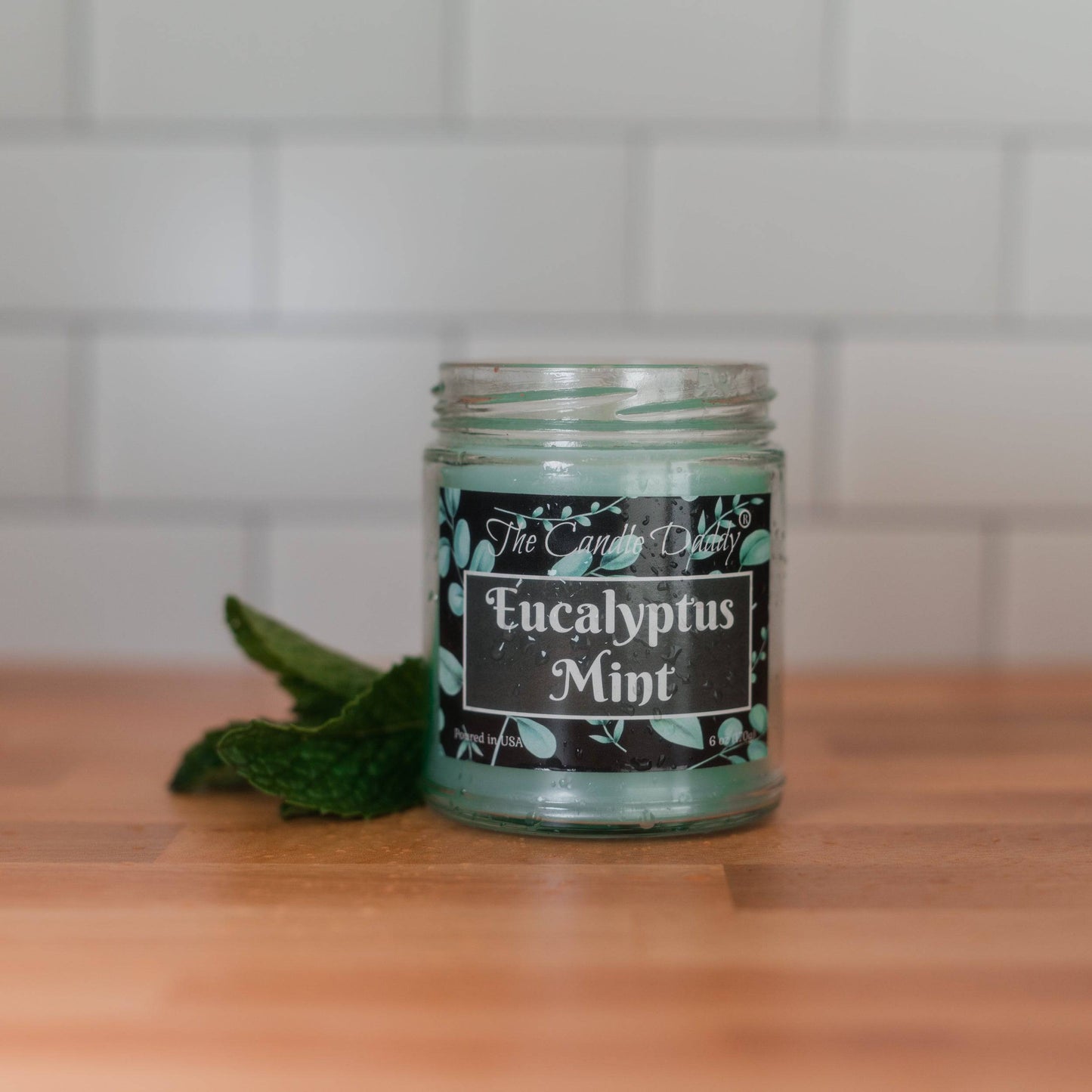 Eucalyptus Mint - Fresh Mint and Eucalyptus Scented - 6 Oz Jar Candle - 40 Hour Burn